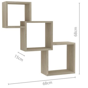 furnicato Wandregal Cube Wandregale Sonoma-Eiche 68x15x68 cm Holzwerkstoff