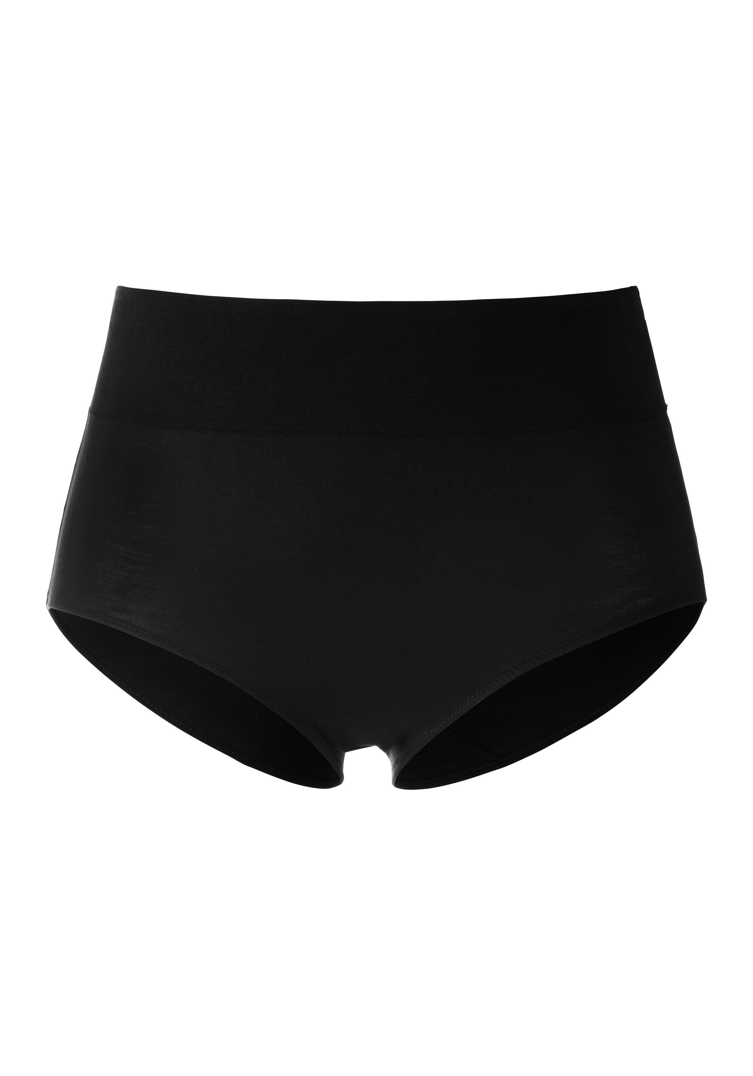 besonders Bündchen Taillenslip mit komfortablem schwarz LASCANA (Packung, 3-St)