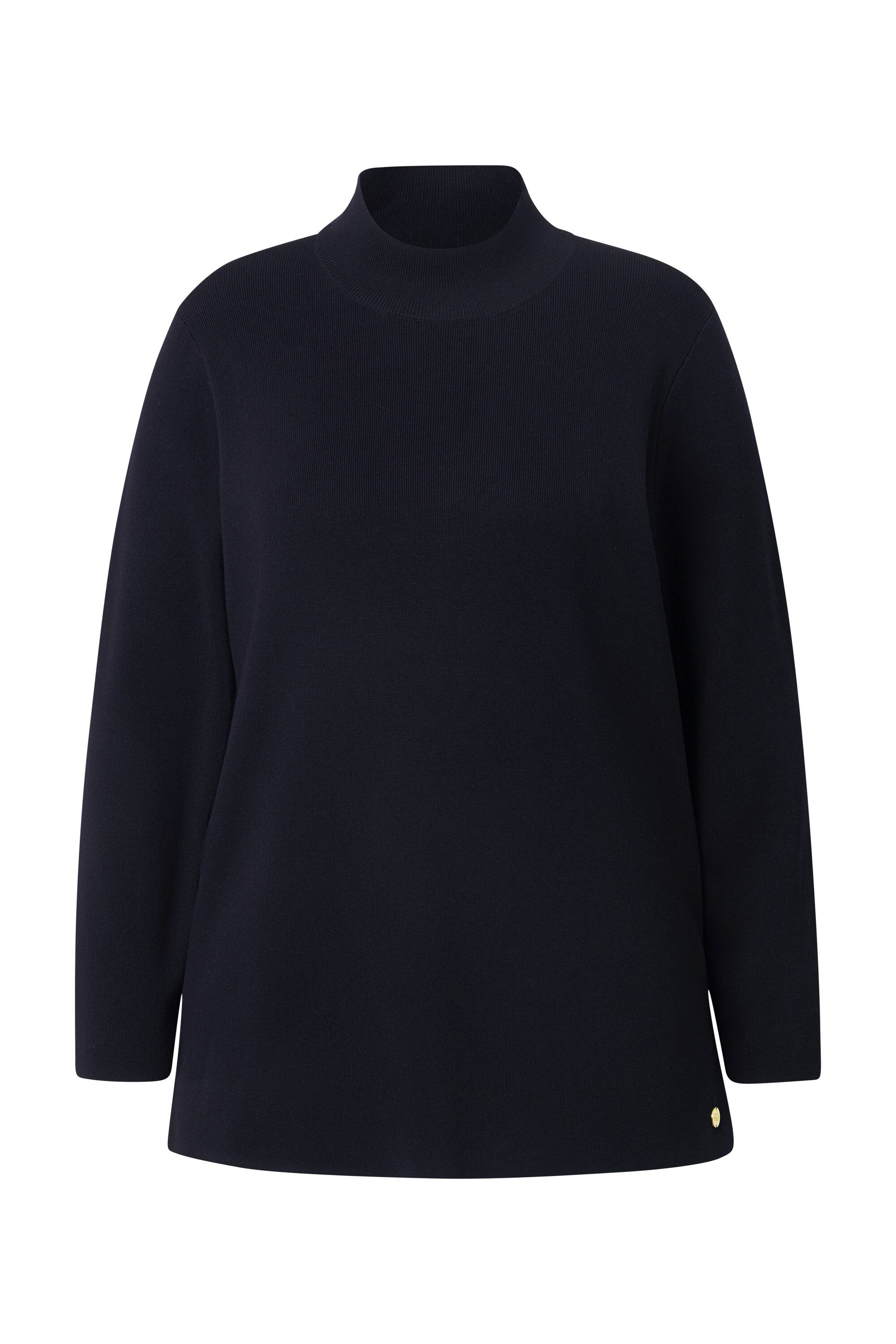 Ulla Popken Strickpullover Pullover Ripp-Stehkragen Langarm Feinstrick günstig online kaufen