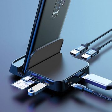 Baseus Smartphone-Dockingstation USB-C intelligent USB 3.0/2.0 HUB SD-Kartenleser HDMI 4K schwarz