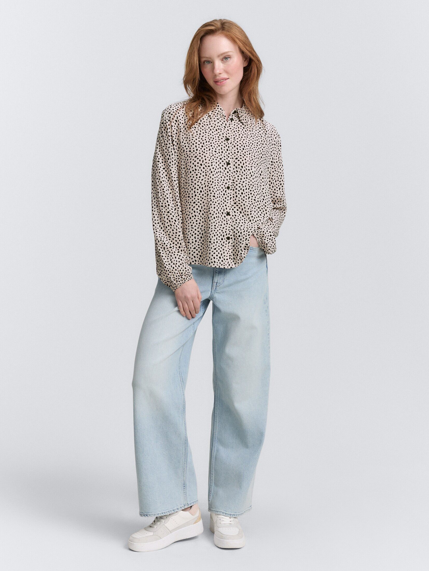 TOM TAILOR Denim Langarmbluse Blusen & Shirts Hemdbluse mit Muster
