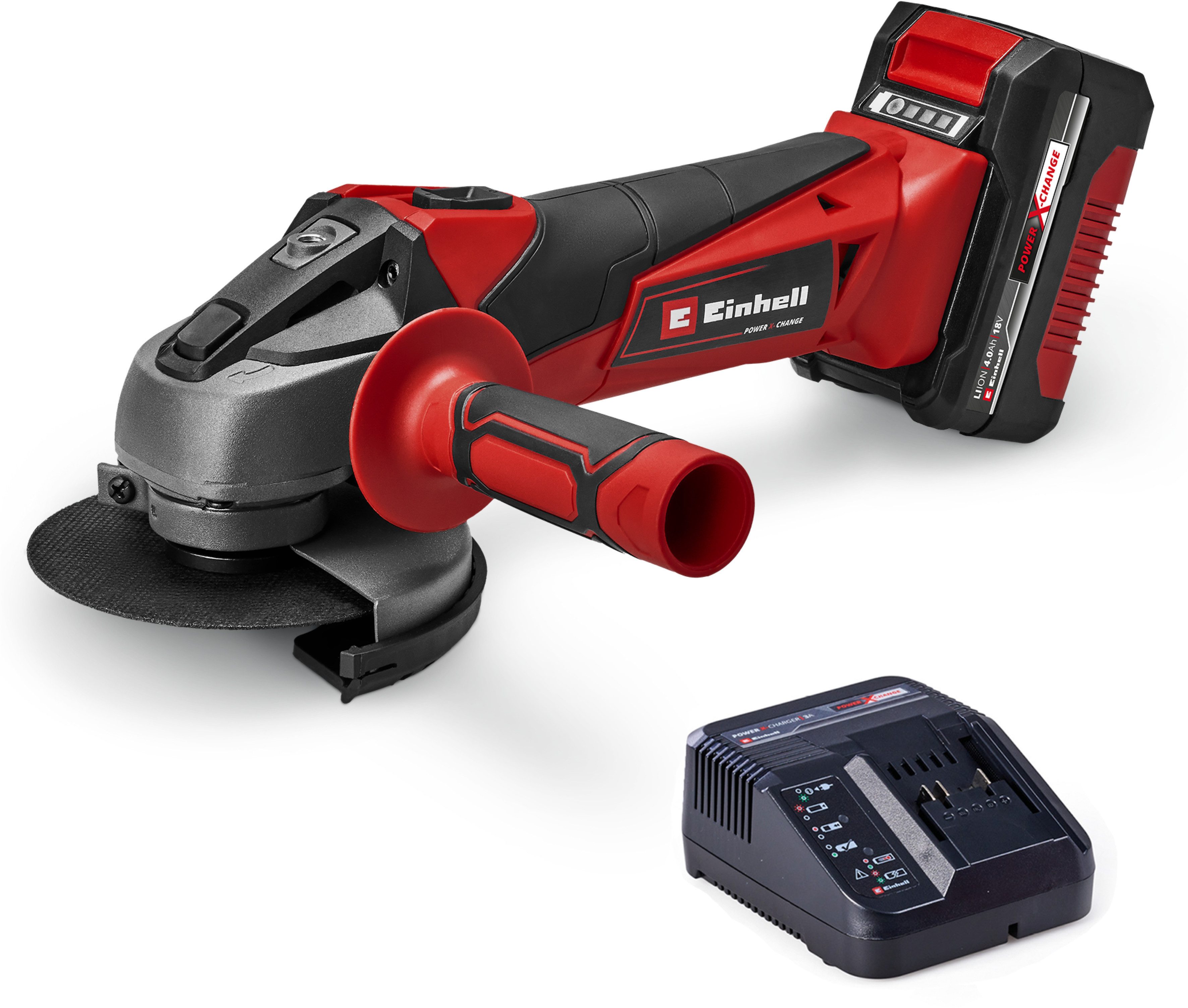 Einhell Akku-Winkelschleifer TC-AG 18/115 Li (1x4,0Ah), (Set), inkl. Akku und Ladegerät