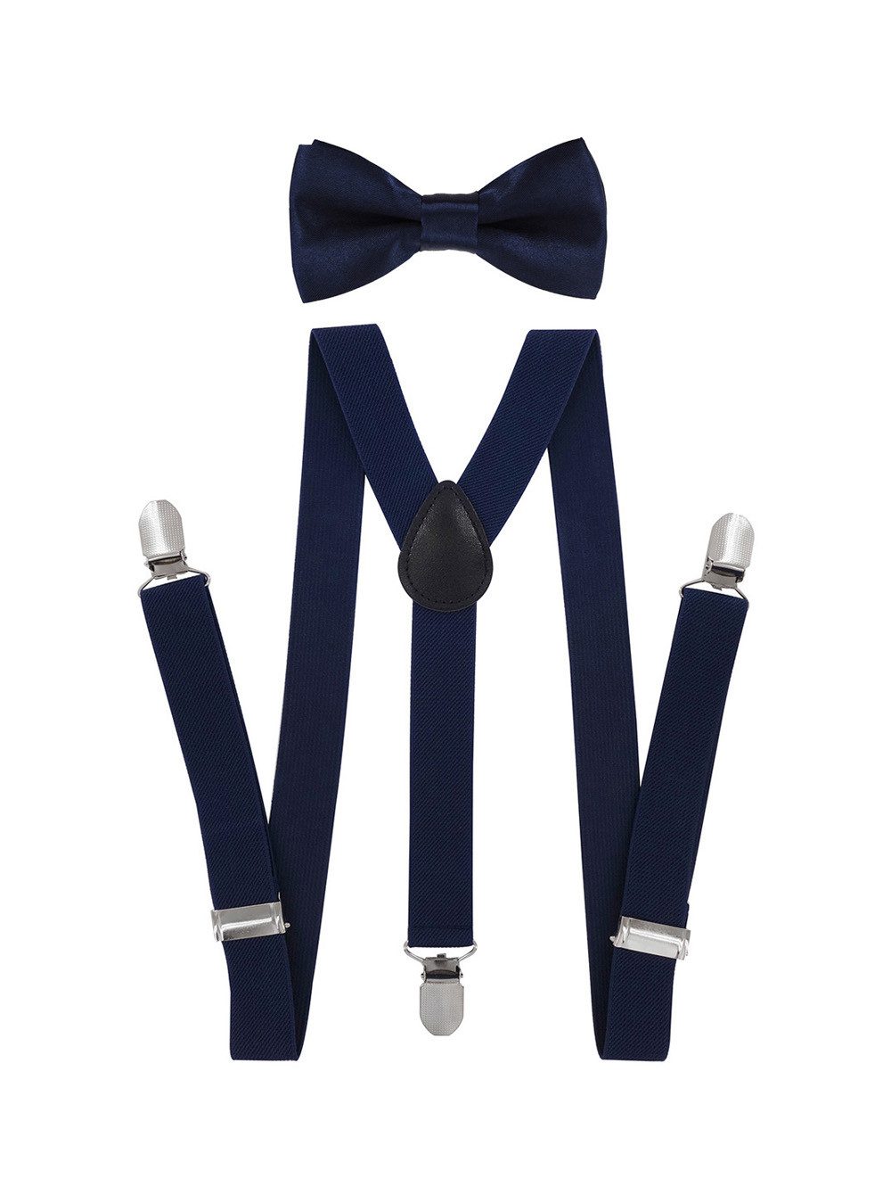 axy Hosenträger Kinder Jungen Hosenträger und Fliege set für Kinder 7-12 Jahren (2-St., 2er Set) Hosenträger mit farblich passender Fliege, verstellbar und elastisch