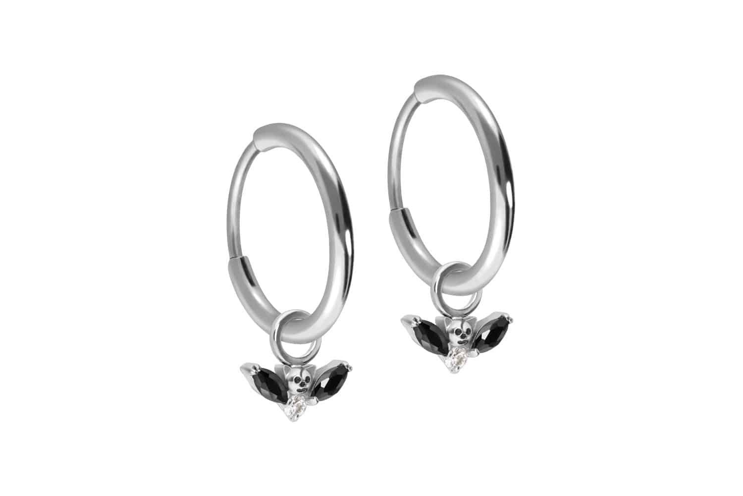 PIERCINGLINE Paar Creolen Titan Ohrclicker Creolen FLEDERMAUS (Creolen, 1-tlg)