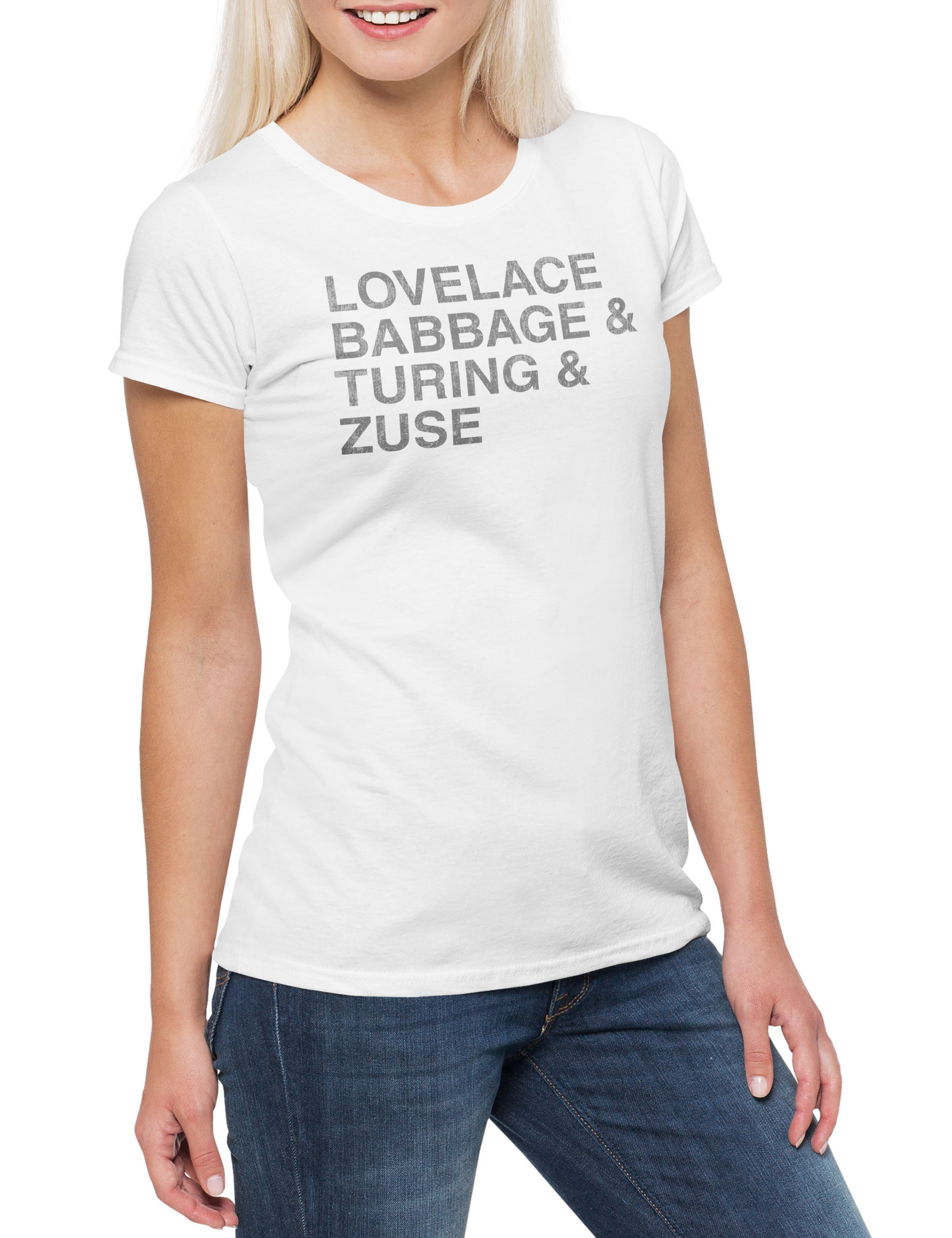 Print-Shirt Lovelace & Babbage & Turing & Zuse Damen T-Shirt The Thrilling Ada