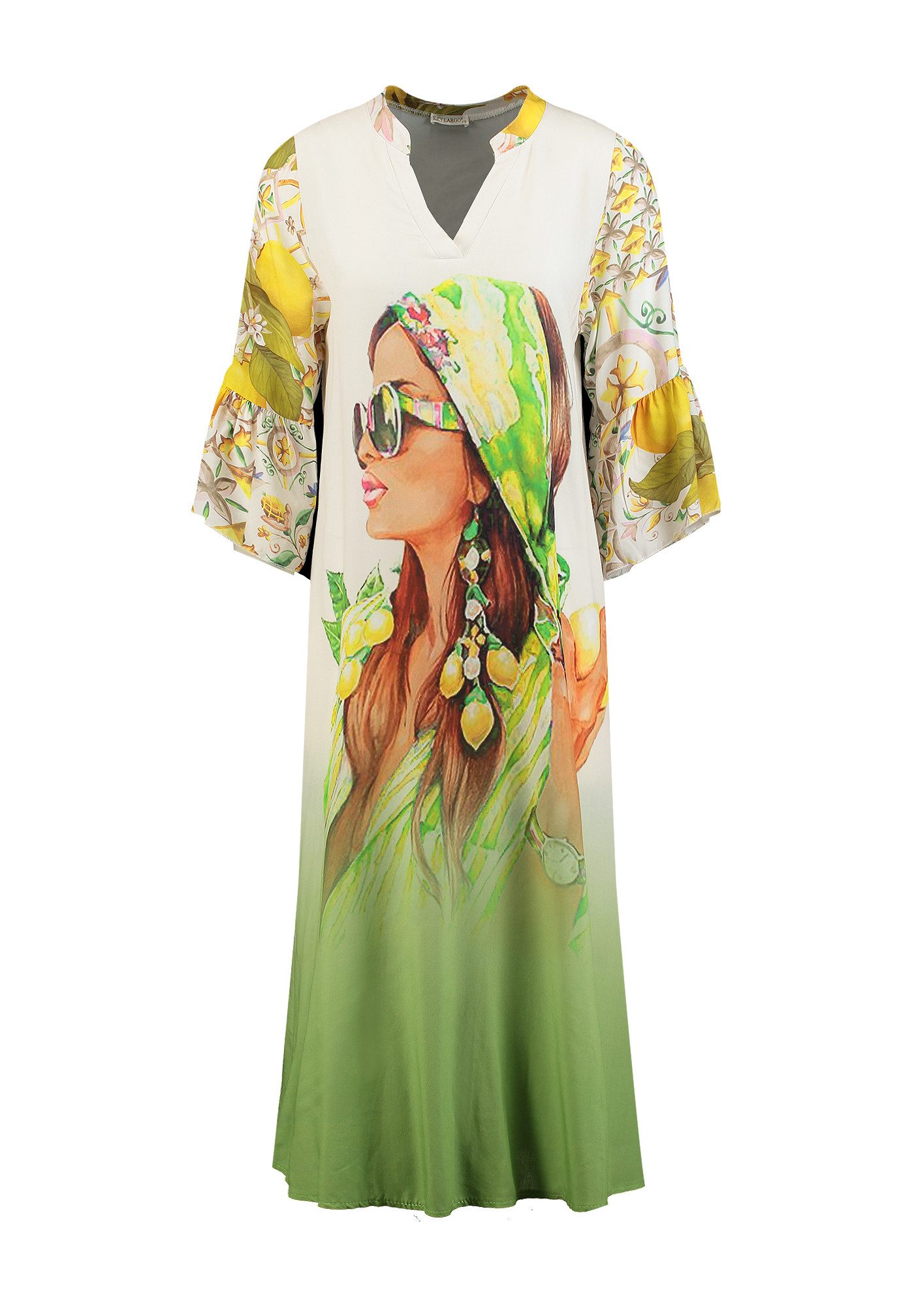 Key Largo Druckkleid WD WOMAN v-neck (1-tlg)
