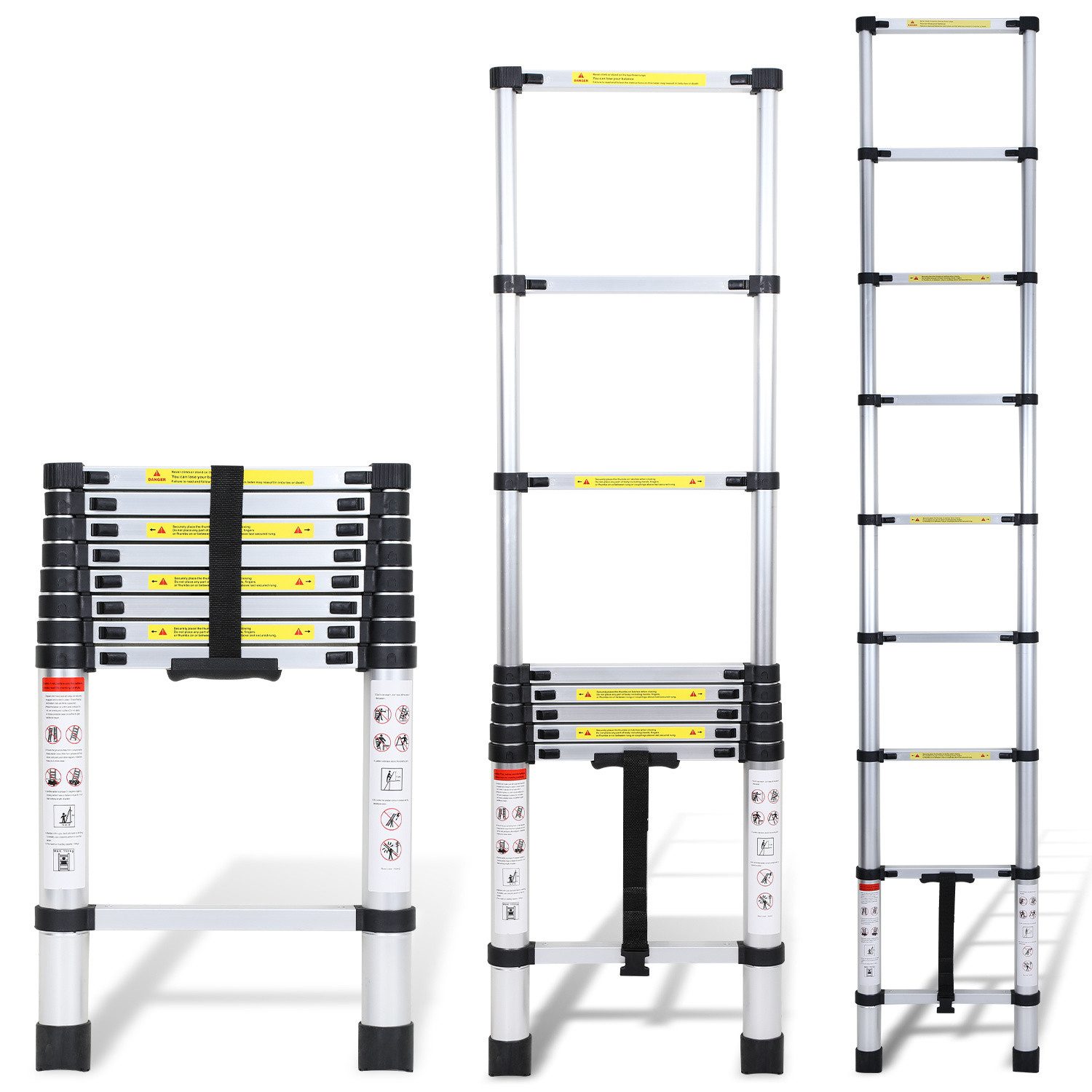 Clanmacy Teleskopleiter Aluminium Teleskopleiter 2,6M, Leiter Ausziehbar, K günstig online kaufen