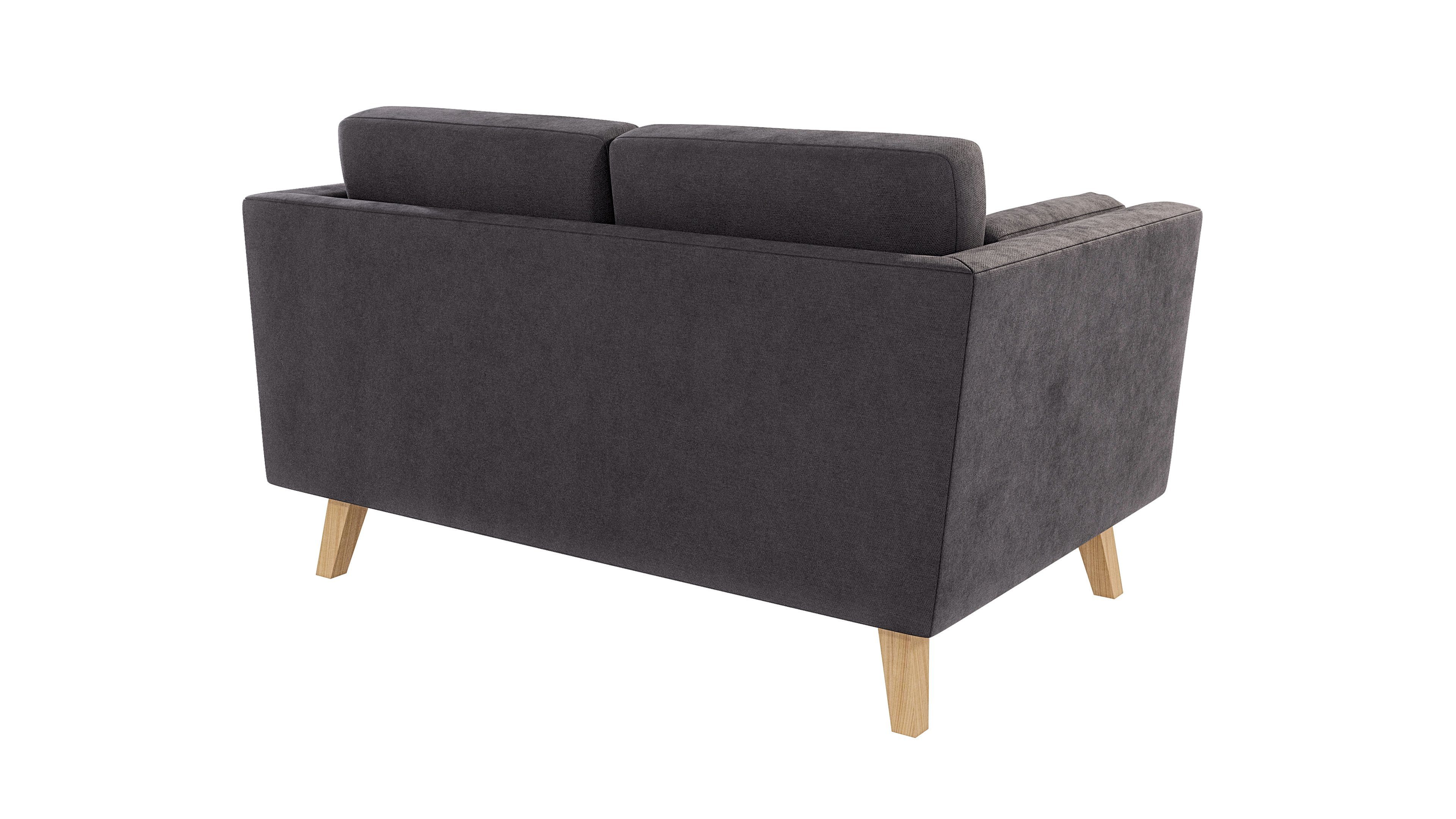 S-Style Möbel 2-Sitzer Sofa Angeles mit Holzfüßen im skandinavischen Stil, mit Wellenfederung – Bild 4 von 5