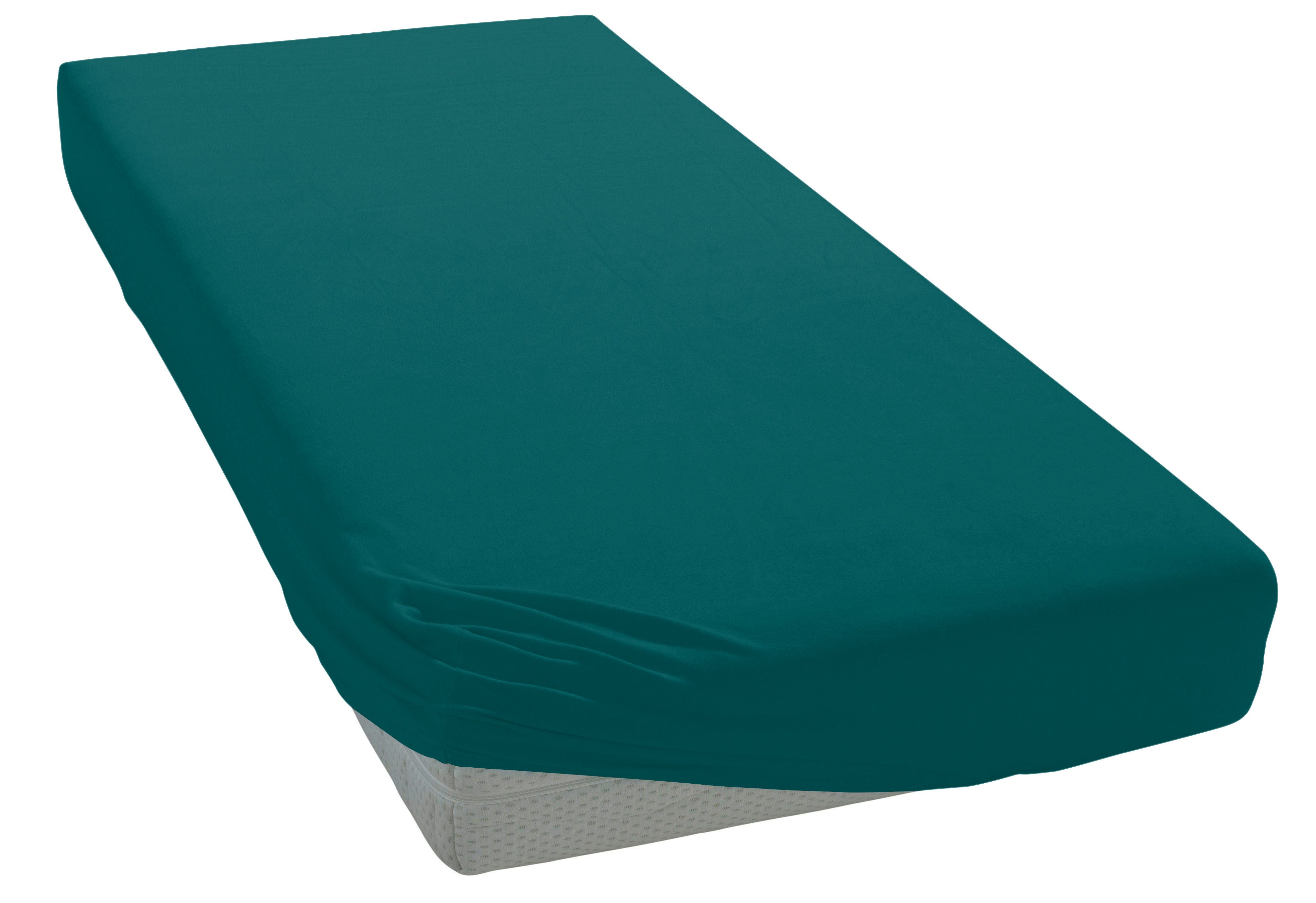 OTTO home Spannbettlaken Cremona, Basic & Premium Qualität mit Elasthan, Jersey (180 g/m), Gummizug: rundum, (1 Stück), Bettlaken für Matratzen von 20-25 cm Höhe, 96% Baumwolle & 4% Elasthan