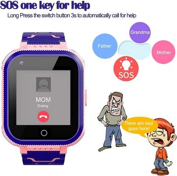 ele eleoption Smartwatch (4G), wasserdichte Kinderuhr mit GPS Position Kamera SOS Anruf Schrittzähler