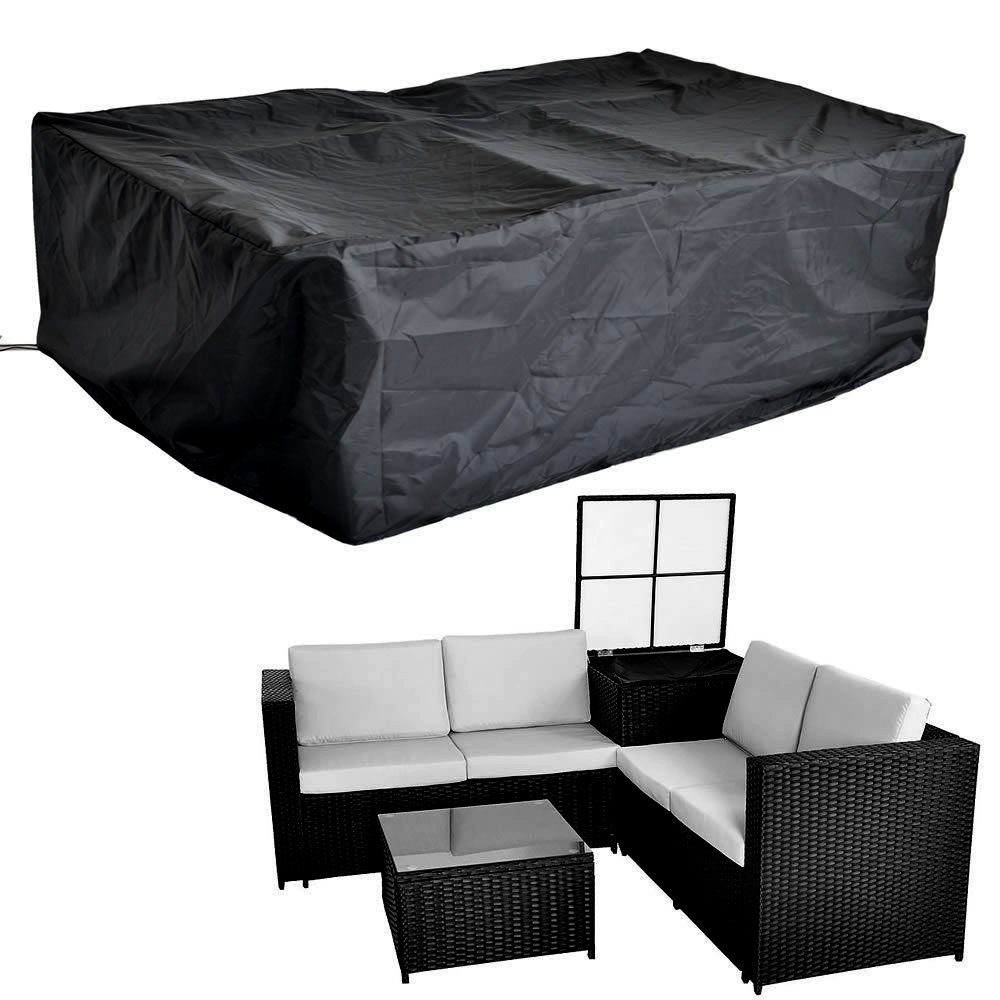 Geräte abwaschbar Abdeckhaube Melko für Tisch Schutzhülle Gartenmöbel-Schutzhülle Gartenmöbel Outdoor Schwarz Abdeckplane (Stück), 185x185x70CM Stühle Sofa in