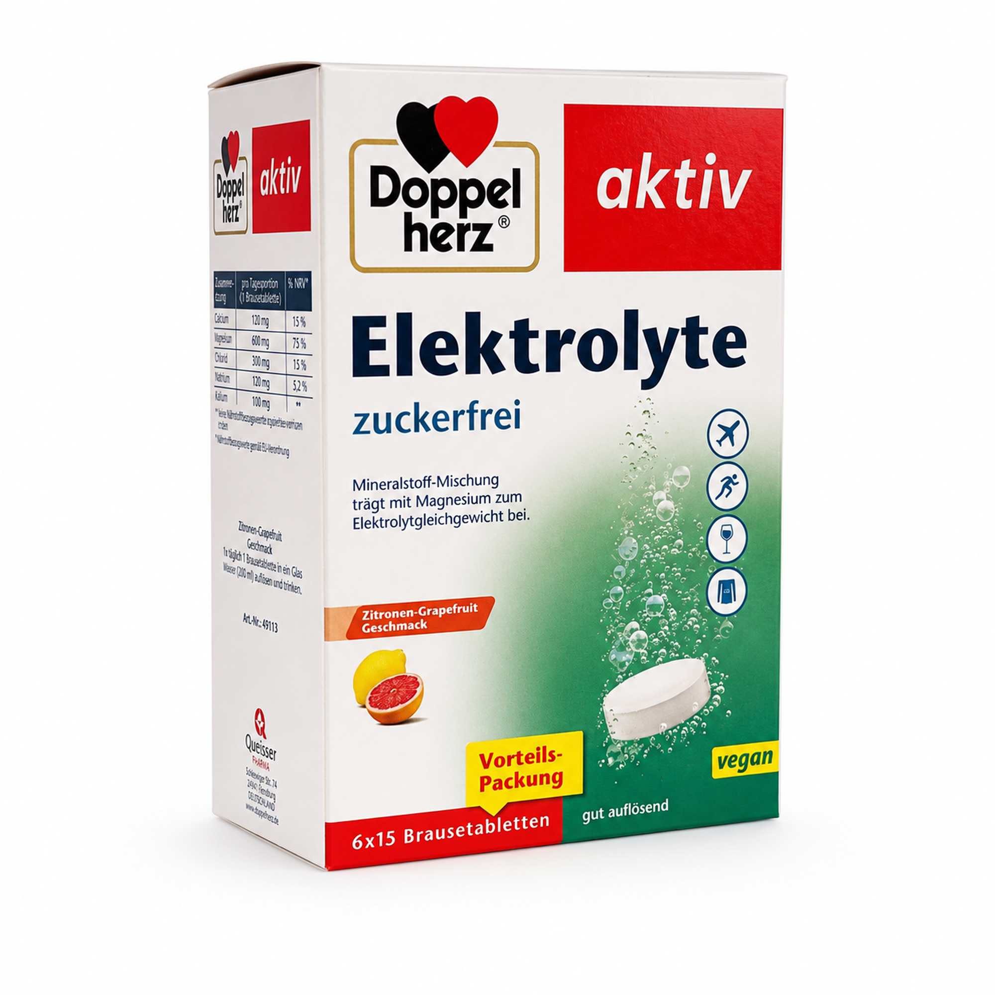 Doppelherz DOPPELHERZ Elektrolyte zuckerfrei Brausetabletten 6x15 Stk. Brausetabletten