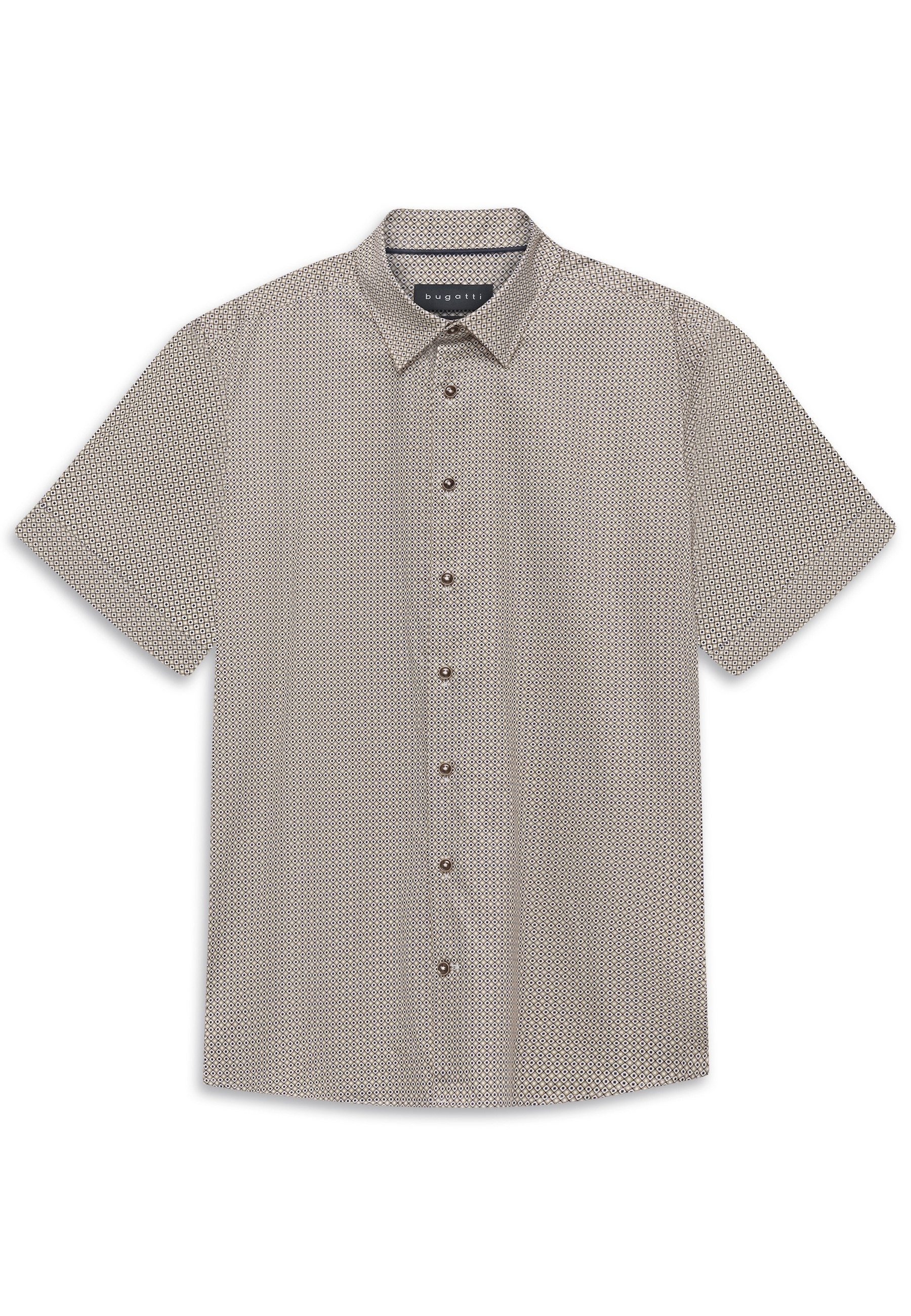 bugatti Kurzarmhemd Modern Fit gestreift aus Baumwolle