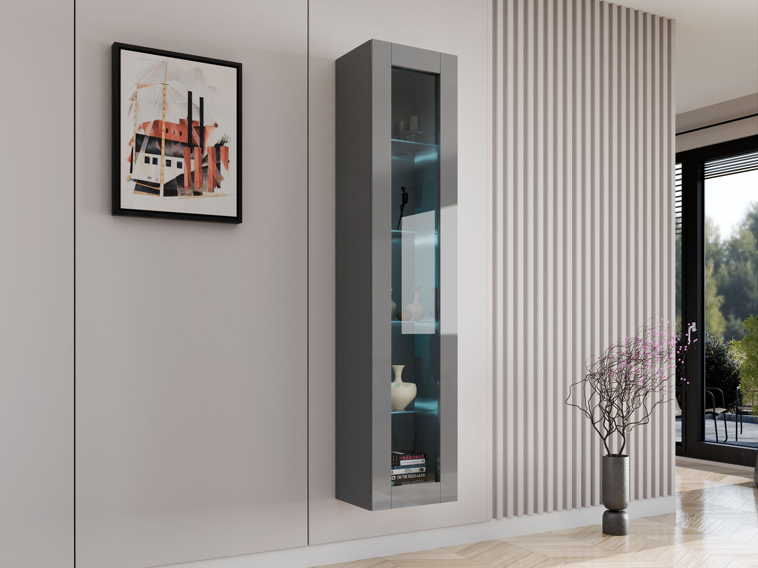 MIRJAN24 Vitrine 180 Vigo Glas (mit günstig online kaufen