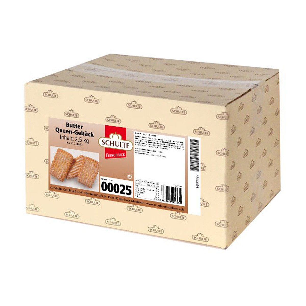 Schulte Kekse, Schulte feines Butter Queen Gebäck mit Staubzuckerglasur 2500g