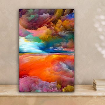 OneMillionCanvasses® Gemälde Gemälde - Ölgemälde - Abstrakt - Wolken, (1 St), Leinwandbild fertig bespannt inkl. Zackenaufhänger, Gemälde, 20x30 cm