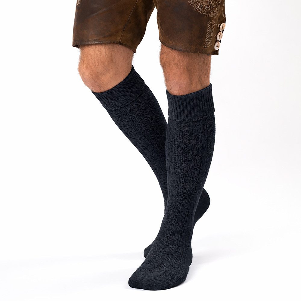 HerzSticht Trachtensocken Herren Lange Trachtensocken 1er Pack (Modell: Silberdistel) (1-Paar)