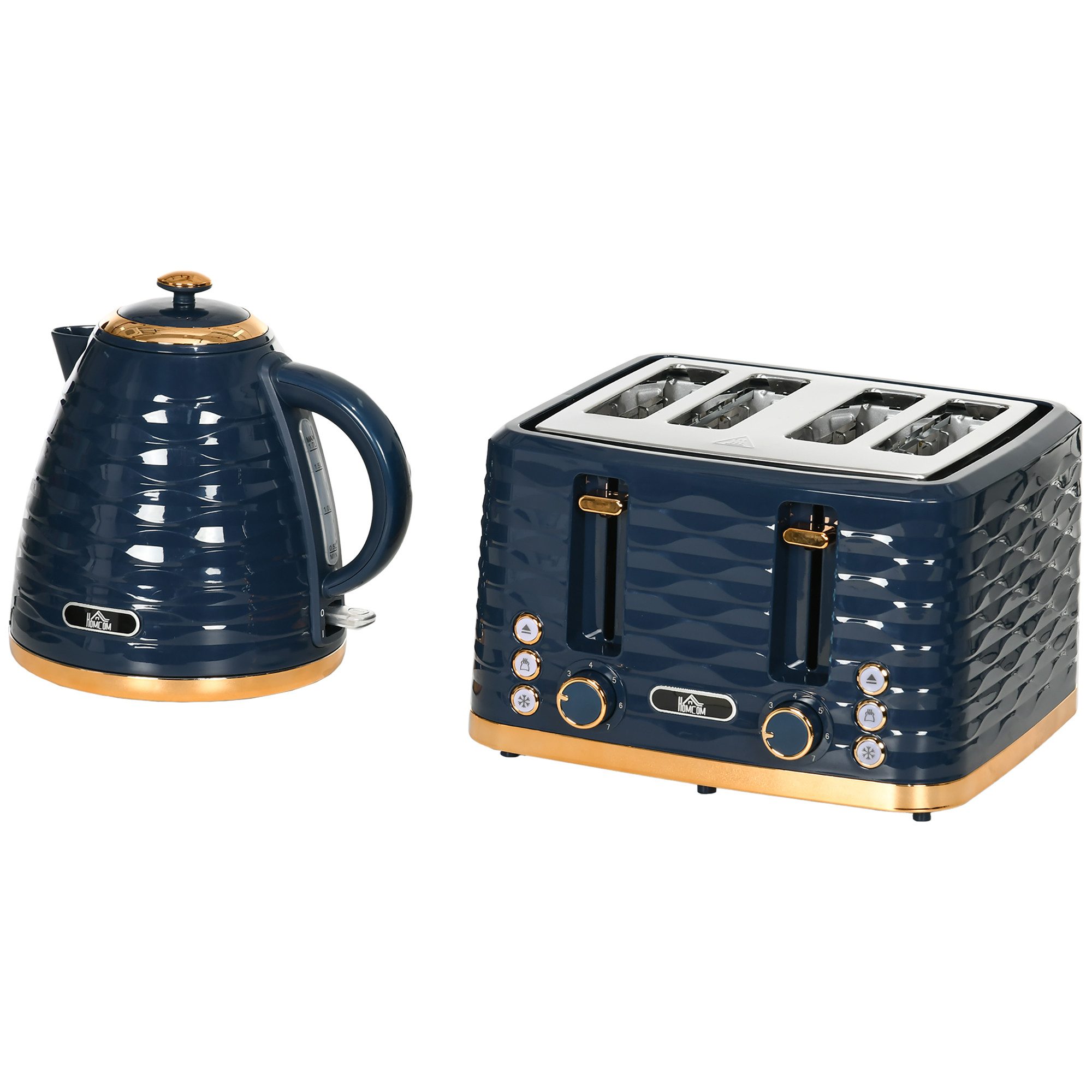 Novzep 2-in-1-Toaster 2-in-1 Toaster und Wasserkocher Set, 7 Bräunungsstufen, Auftau- und Aufwärmfunktion