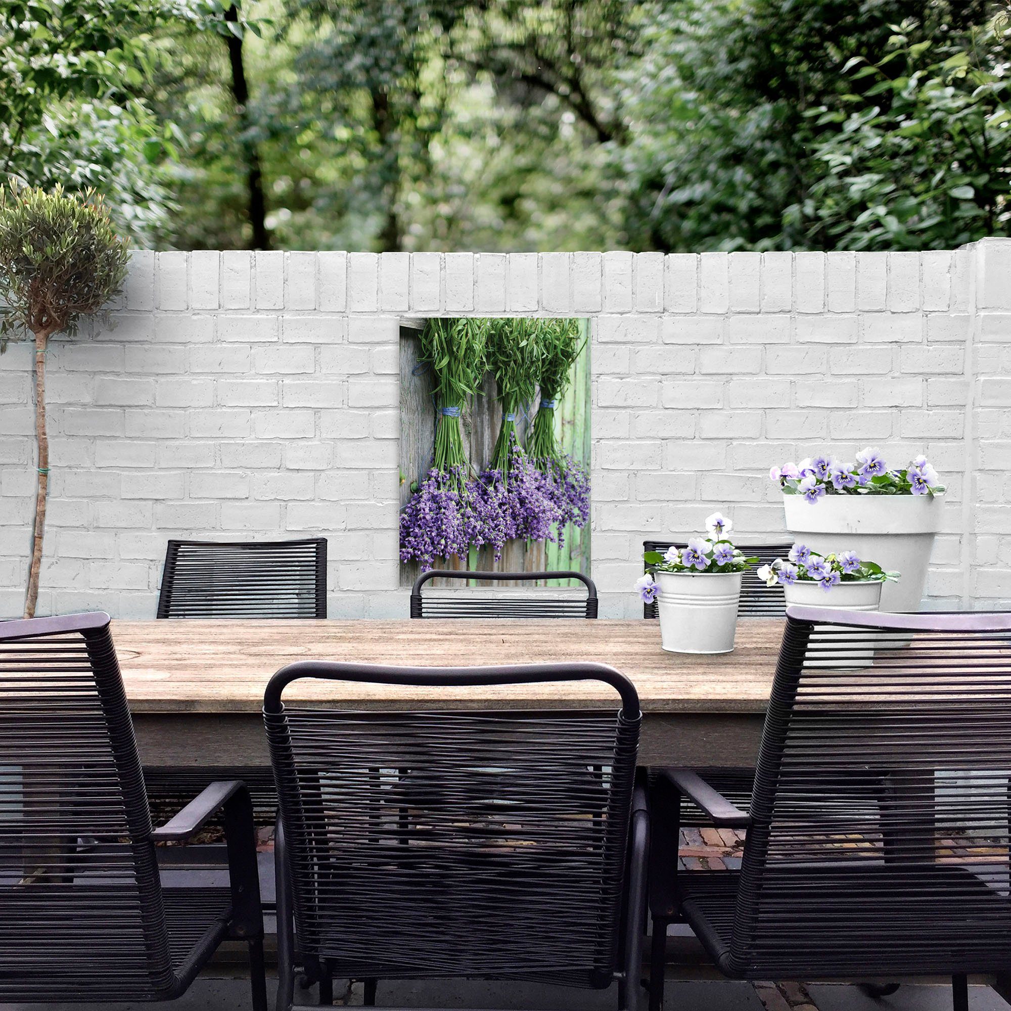 Art for the home Leinwandbild Outdoor Lavendel 50x70cm, Blumen, Romantisch (1 St), Leinwand für draußen - Lavendel - 70x50cm