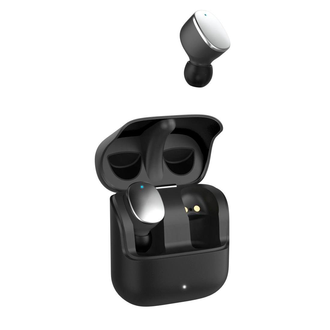 Ear True Hama kabellos Siri, Sprachsteuerung) (Google Wireless, Pure schwarz Spirit In Bluetooth-Kopfhörer Lautstärkeregler,Rufannahmetaste, Sensor, Kopfhörer BT Finger-Touch Assistant,
