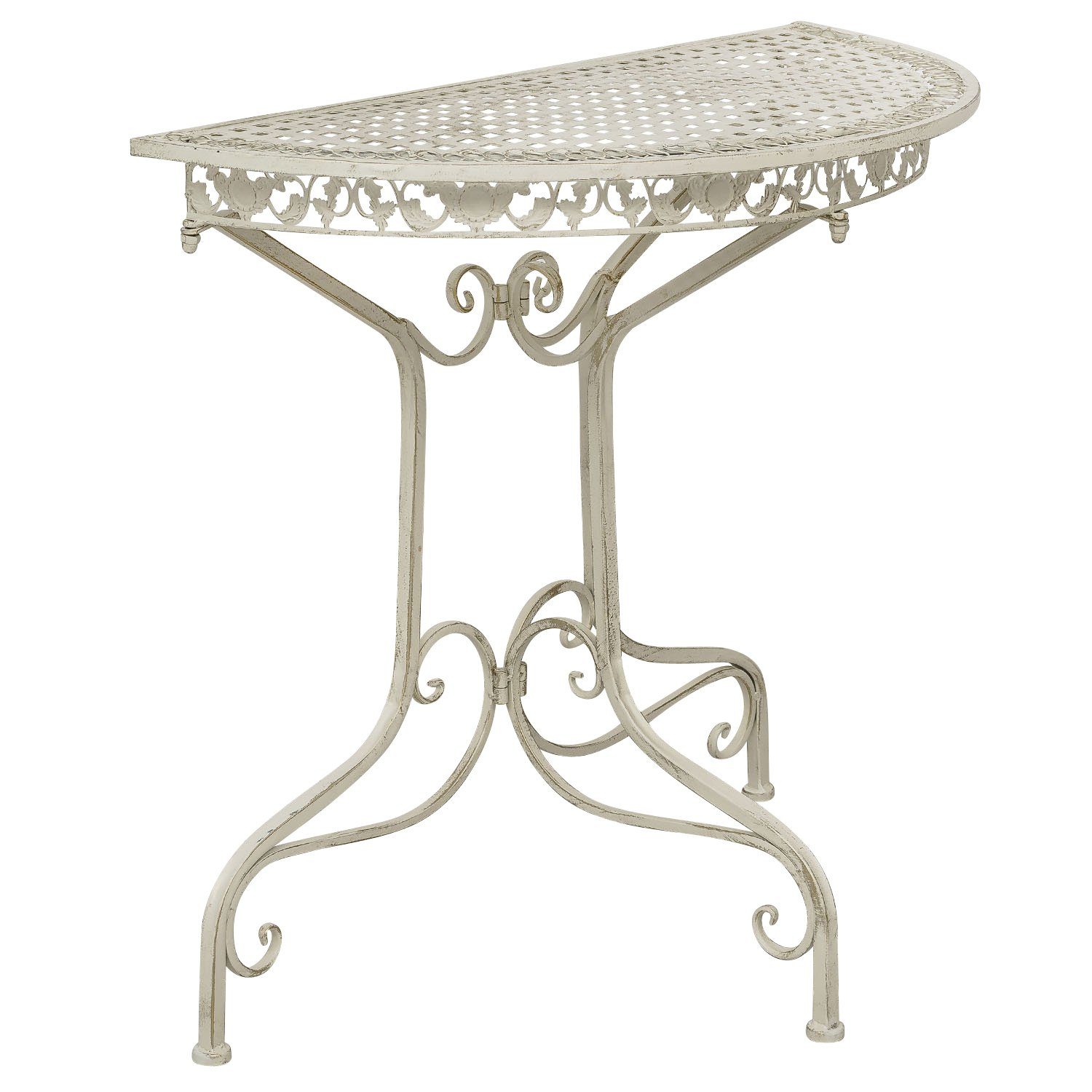 Linoows Gartentisch Barock – Mit Krakelierten Keramikkacheln, Eisen, Ø 60 Cm