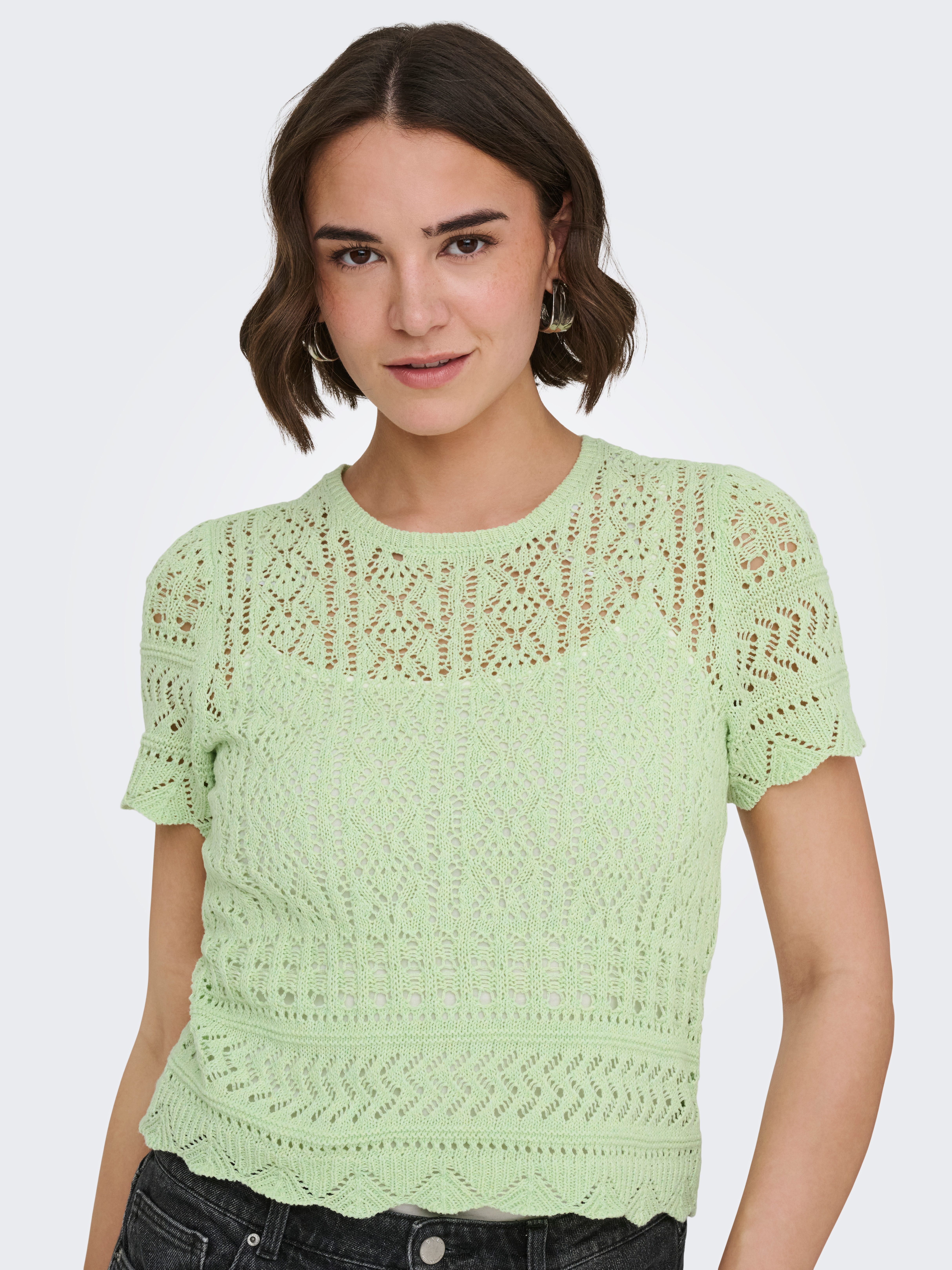ONLY Kurzarmpullover ONLELKE LIFE SS STRUCTUR O-NECK KNT NOOS günstig online kaufen