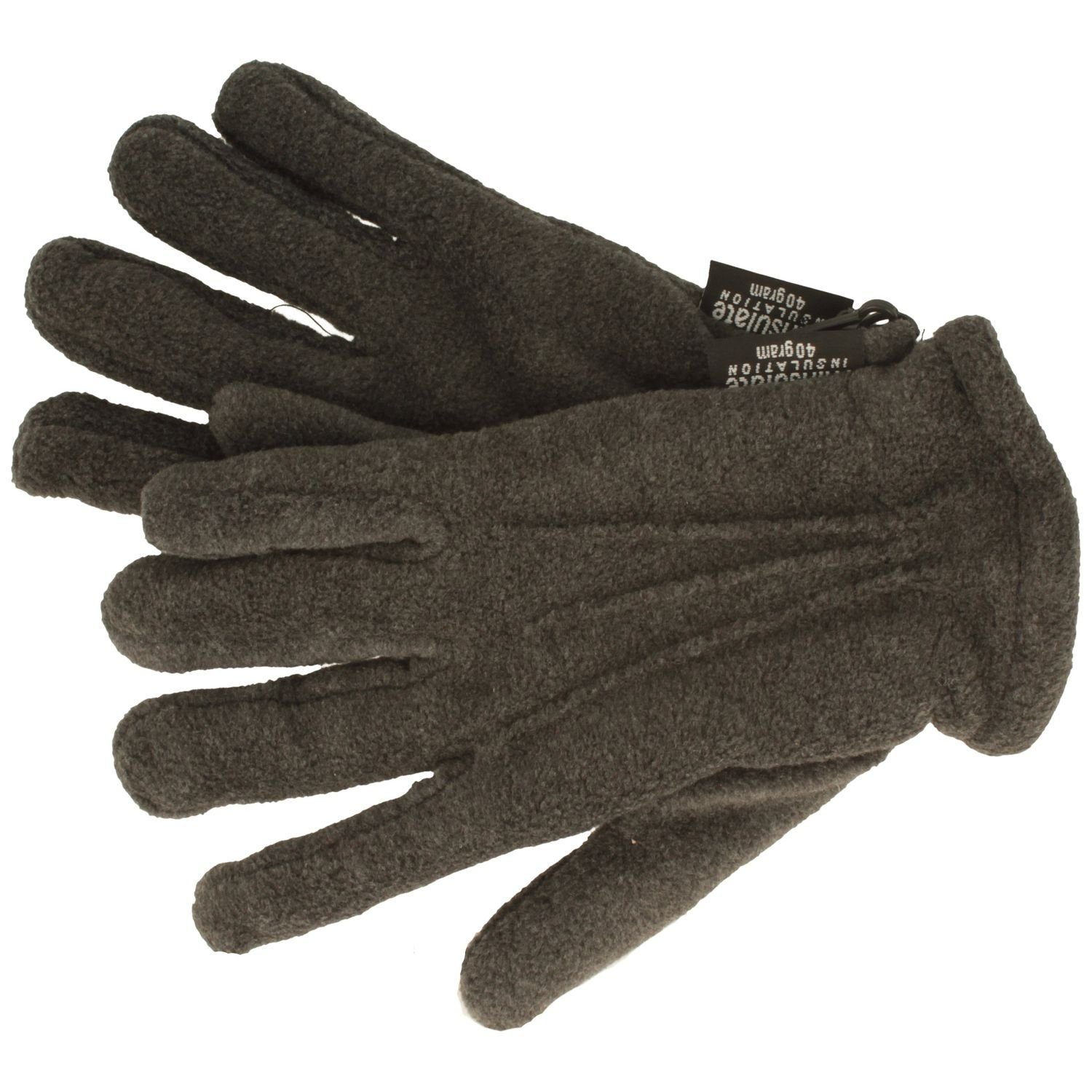 warme Strickmütze Breiter Thinsulate Kinder d'grau Fleece-Handschuhe