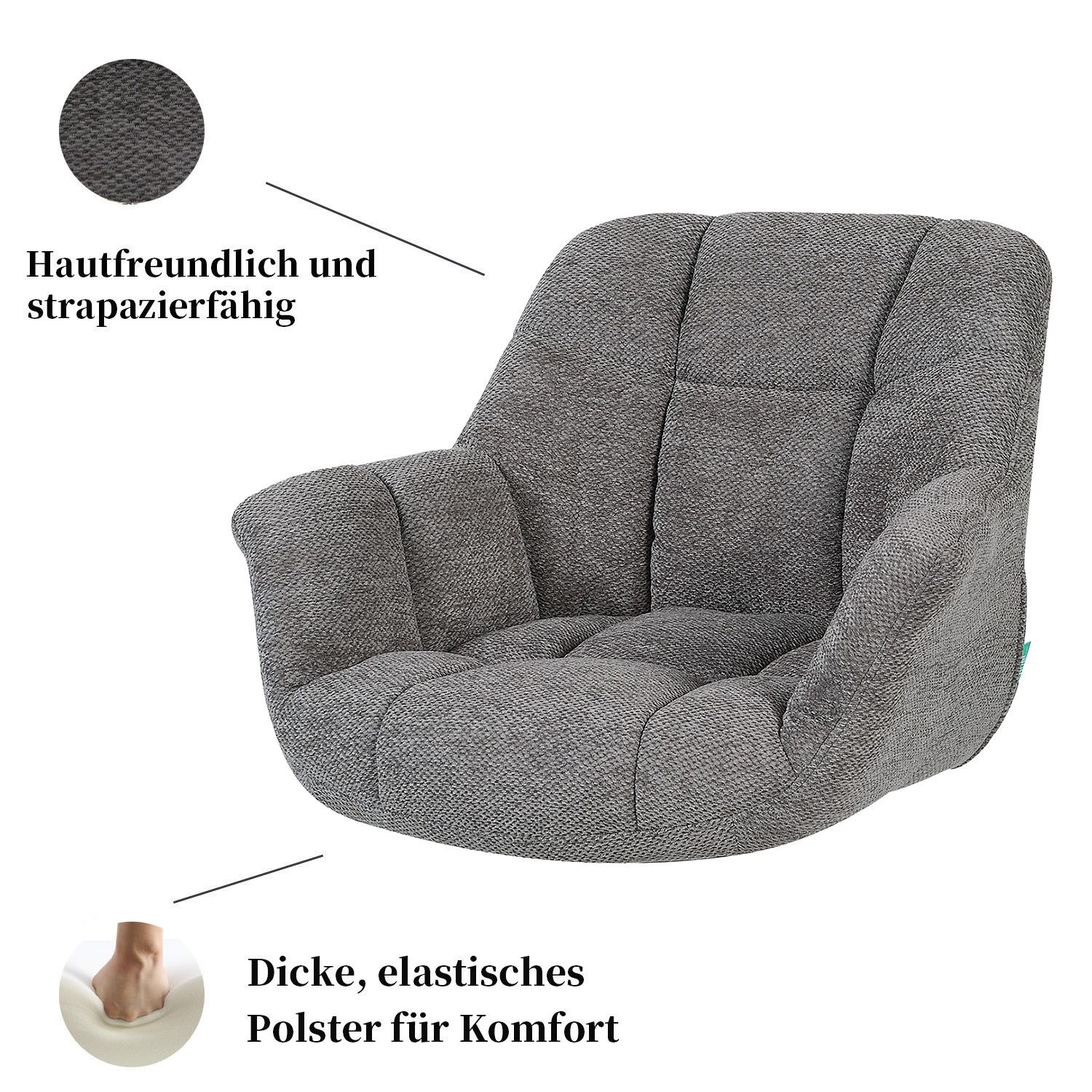 DUBI Möbel Polsterstuhl Mika-Luka, pulverbeschichtet, 360° drehbar im 2er-Set