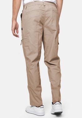 Egomaxx Stoffhose Cargo Stoff Hose Straight Leg Chino Freizeit Pants aus Baumwolle 4221 in Hellbraun