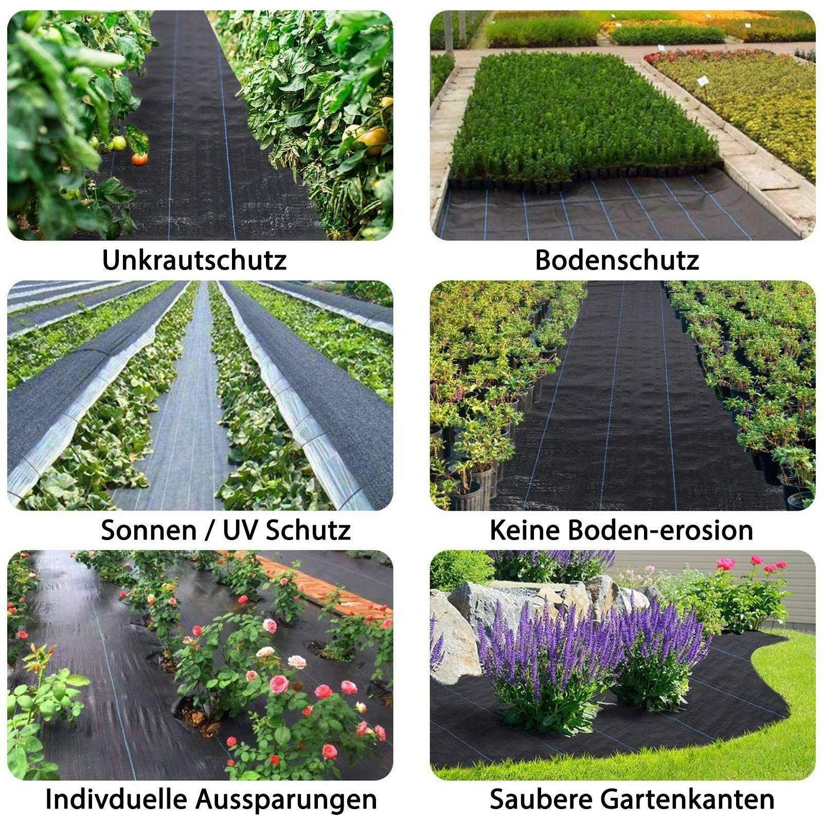 VERCO Unkrautvlies 50 m² auf 1x 50m Rolle mit 1m Breite, (Verlege Unkraut Vließ, 1-St., aufgerollt), 1 Rolle á 1,00 m x 50,00 m