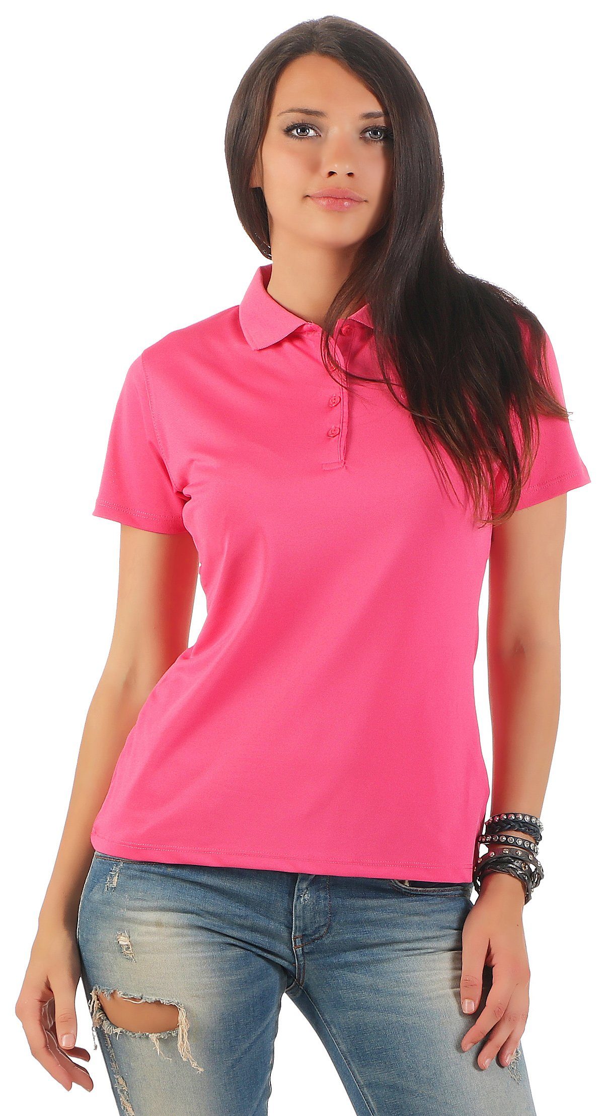 ISLAND GREEN Poloshirt Poloshirt Damen Top modisches Polo-Shirt Tennis T-Shirt bunt (1-tlg) atmungsaktiv
