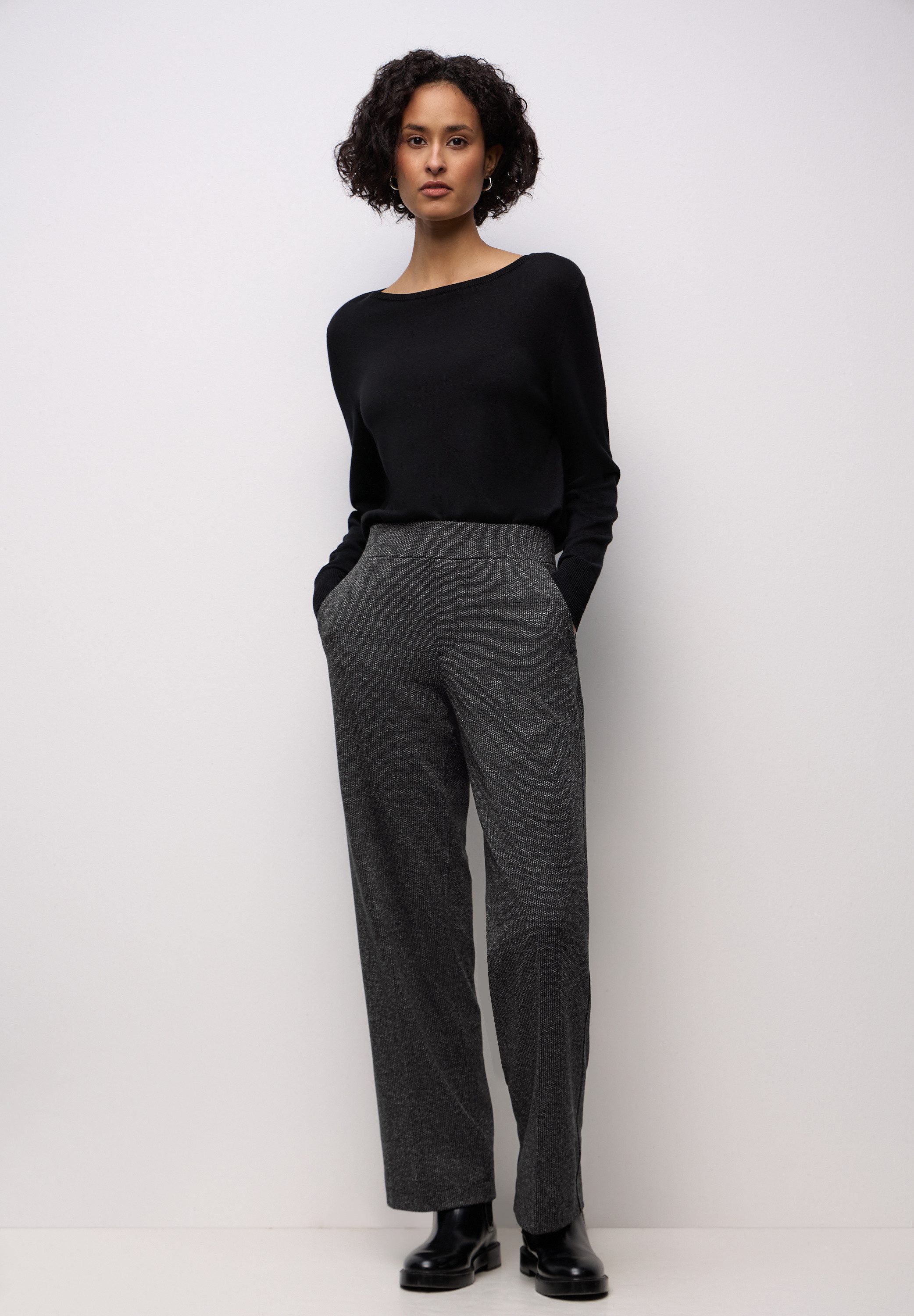 STREET ONE Stoffhose High Waist
