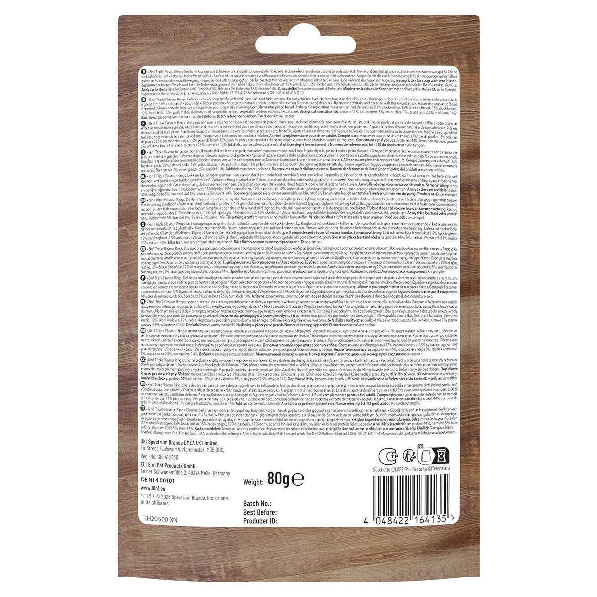 8in1 Triple Flavour Rings M/L 120 g, für: Hund