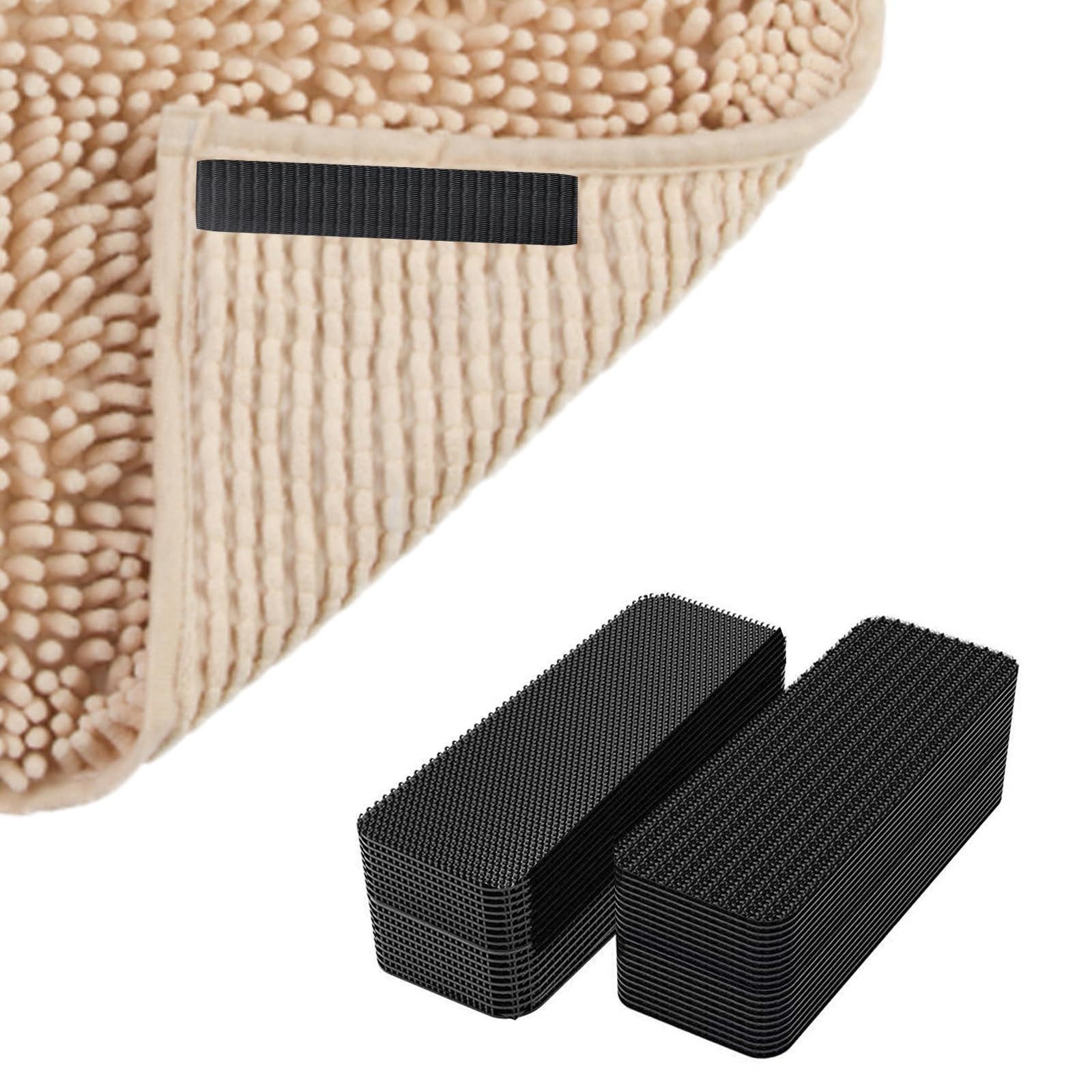Agger Antirutsch Teppichunterlage Teppichunterlage 48 Stück, Anti Curling waschbar wiederverwendbar, (48-St), für Laminat- und Holzböden sowie Möbel,2,5 x 10 cm
