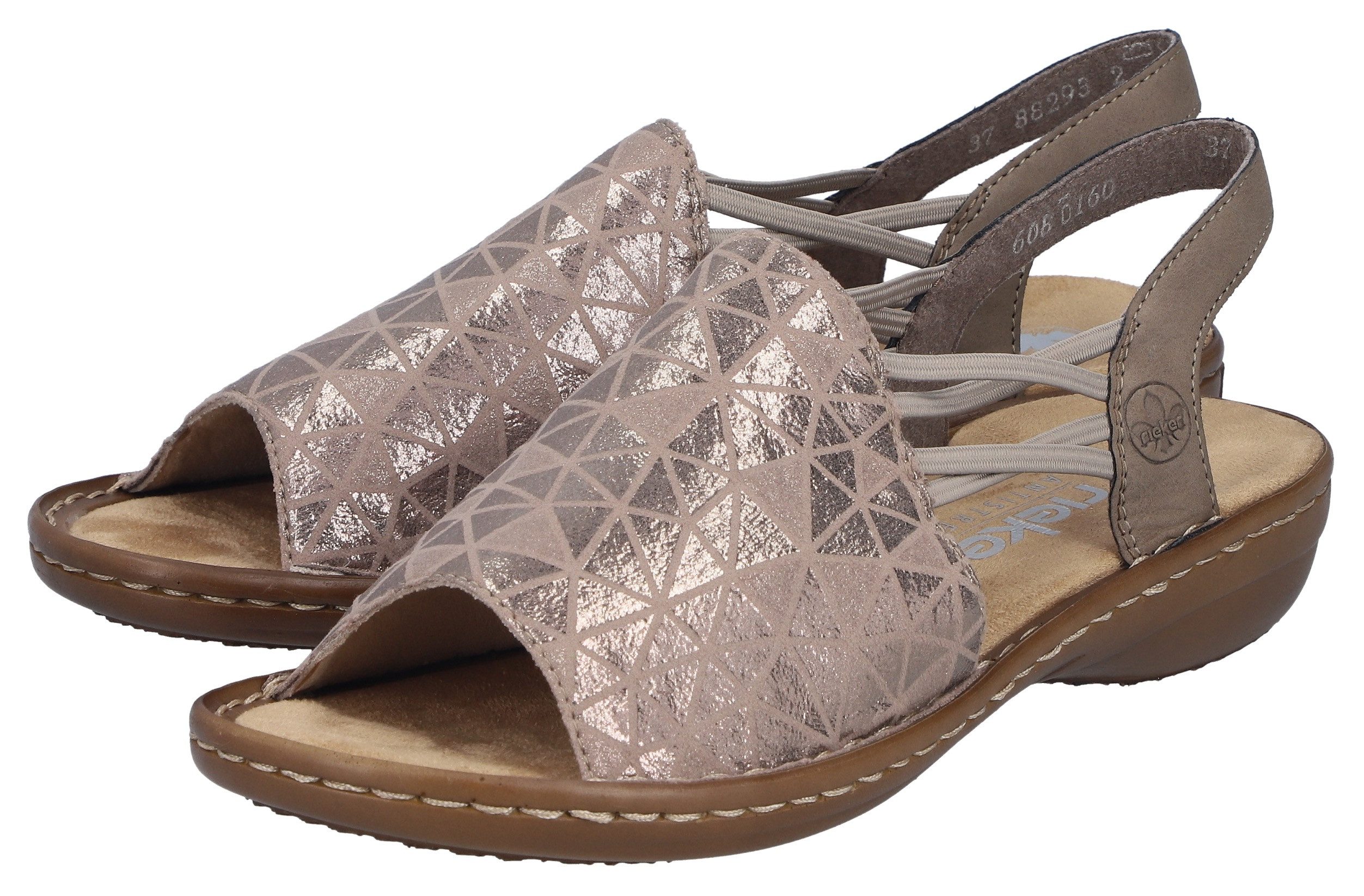 Rieker Sandale Sommerschuh, Sandalette, Keilabsatz, mit Gummizugbändern