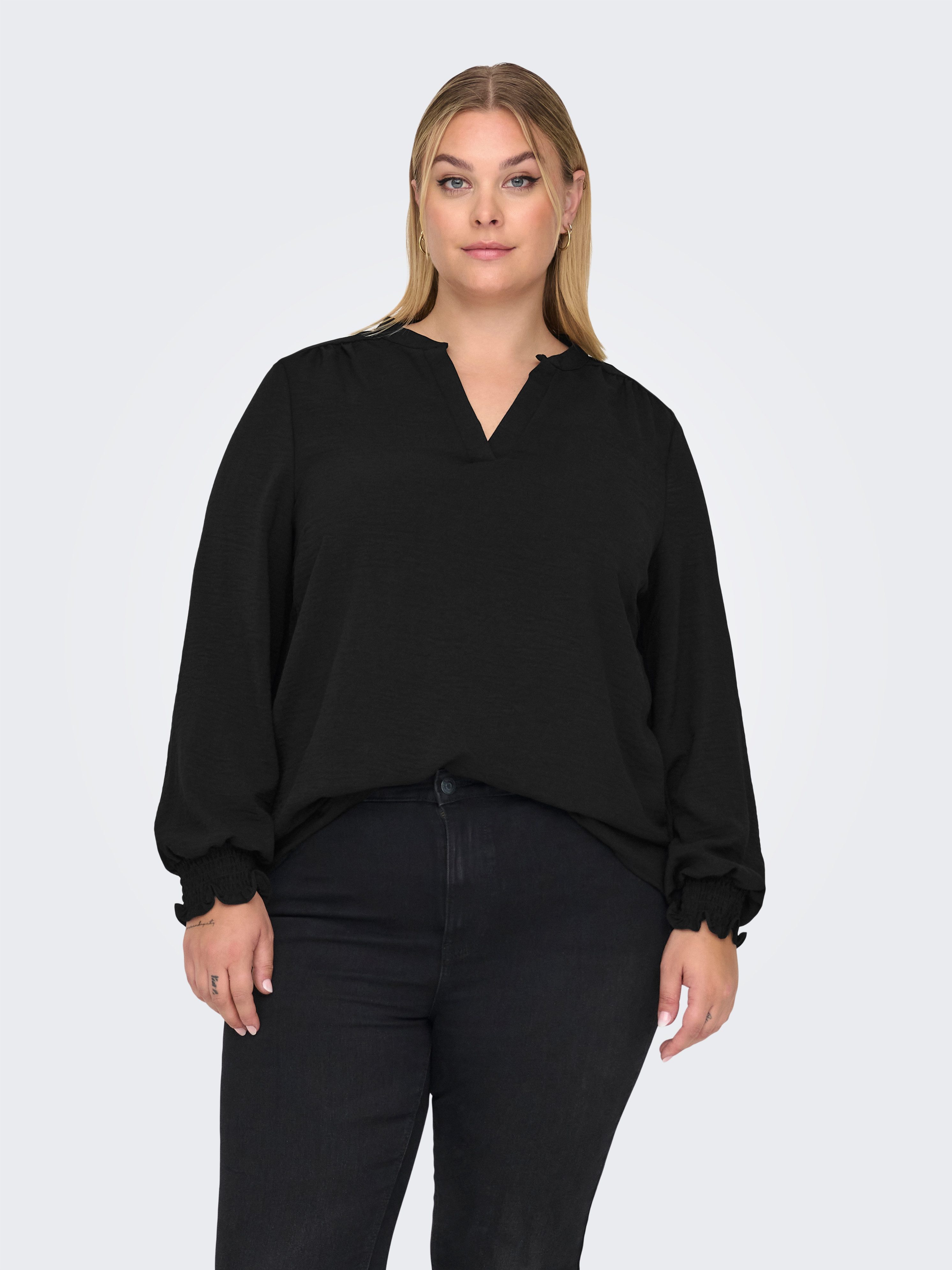 ONLY CARMAKOMA Shirtbluse CARMETTA LIFE V-NECK günstig online kaufen
