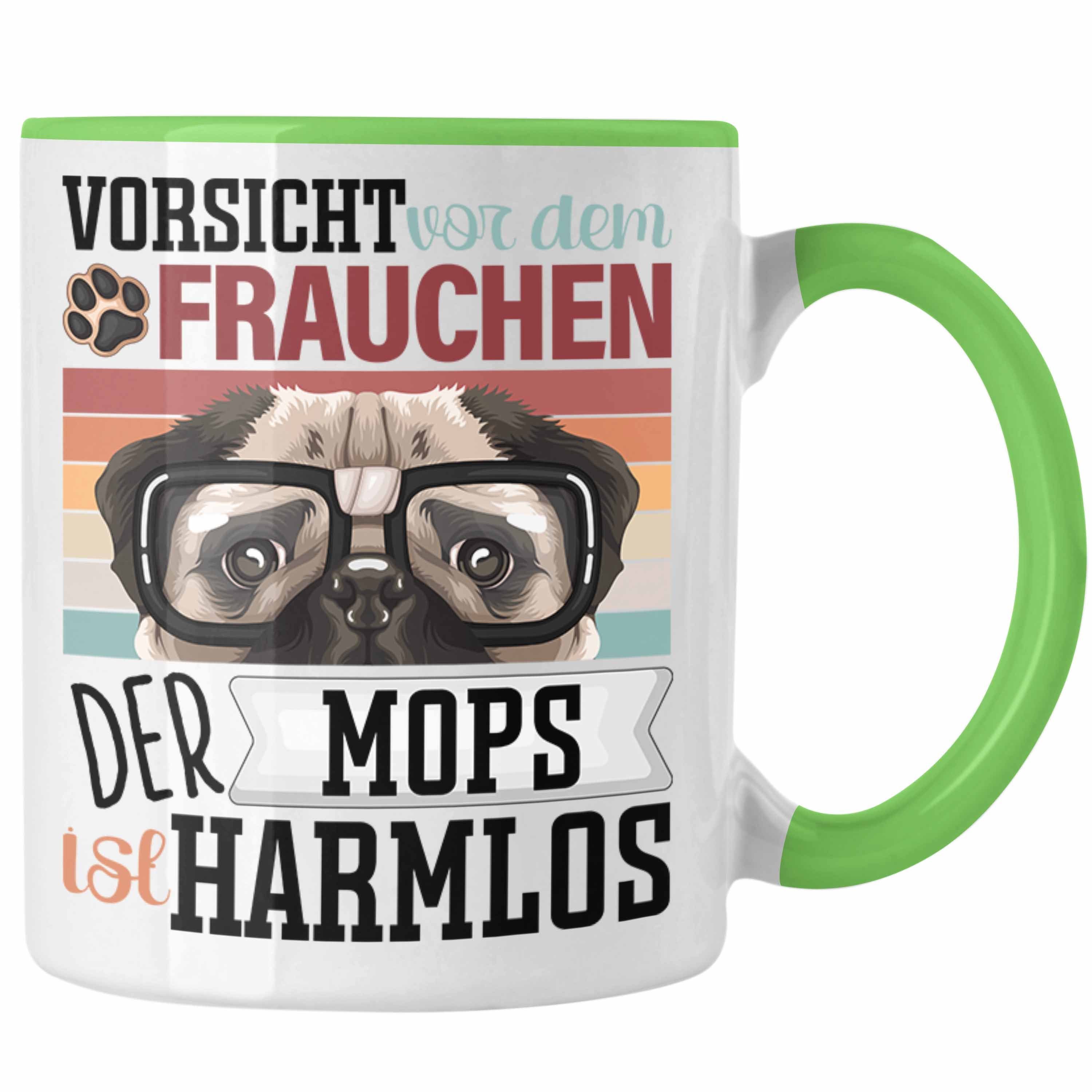 Trendation Tasse Besitzerin V Geschenkidee Mops Tasse Spruch Grün Lustiger Frauchen Geschenk