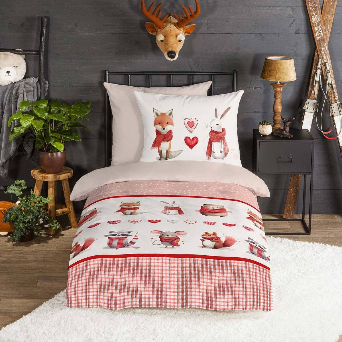 TRAUMSCHLAF Bettwäsche Fuchs Hase, Flanell, 2 günstig online kaufen