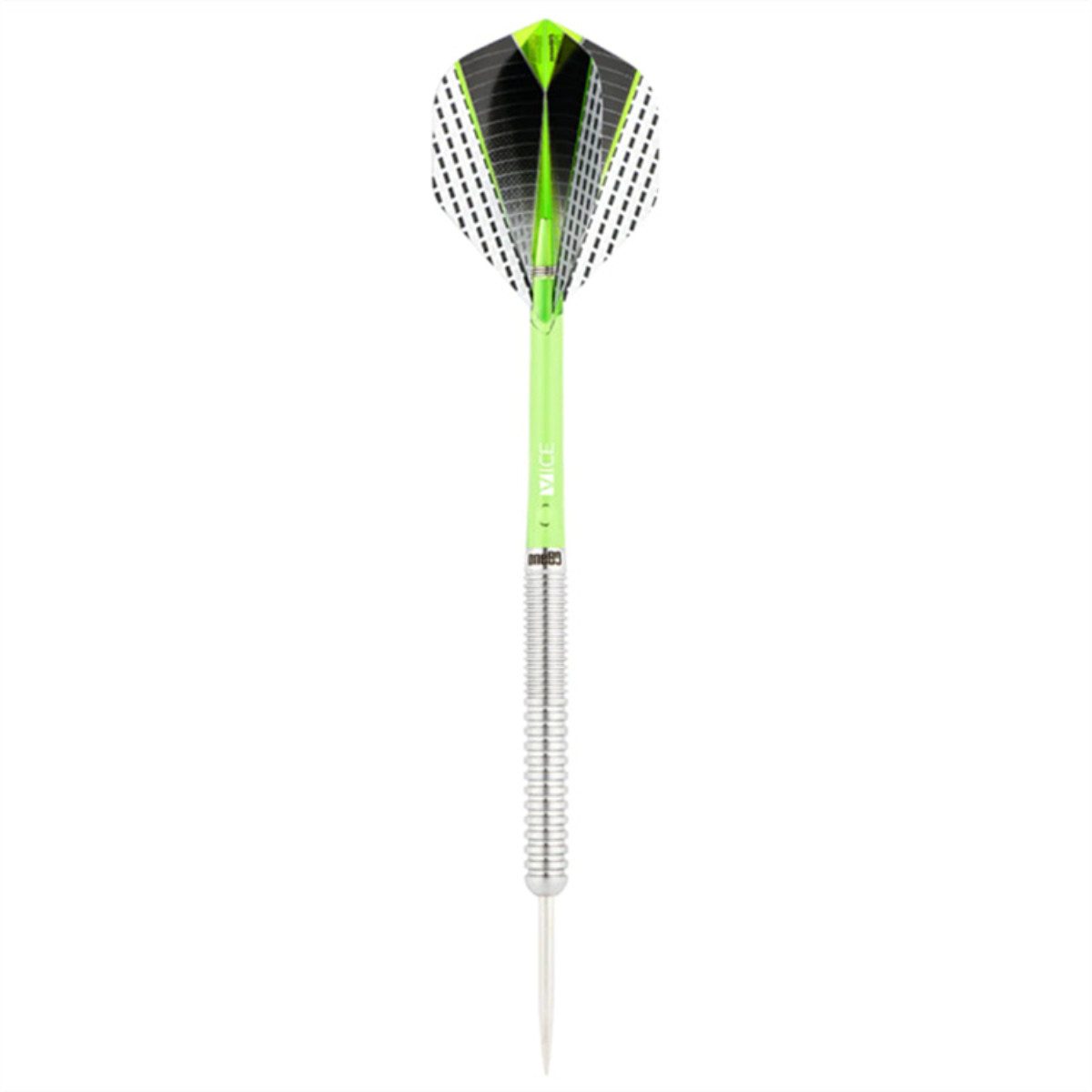 one80 Dartpfeil Strike 02 Steeltip Dartset 24g Silbergrün Steeldarts Tungsten 80%, Das spezielle Barrel unterstützt Kontrolle und die Wurftechnik