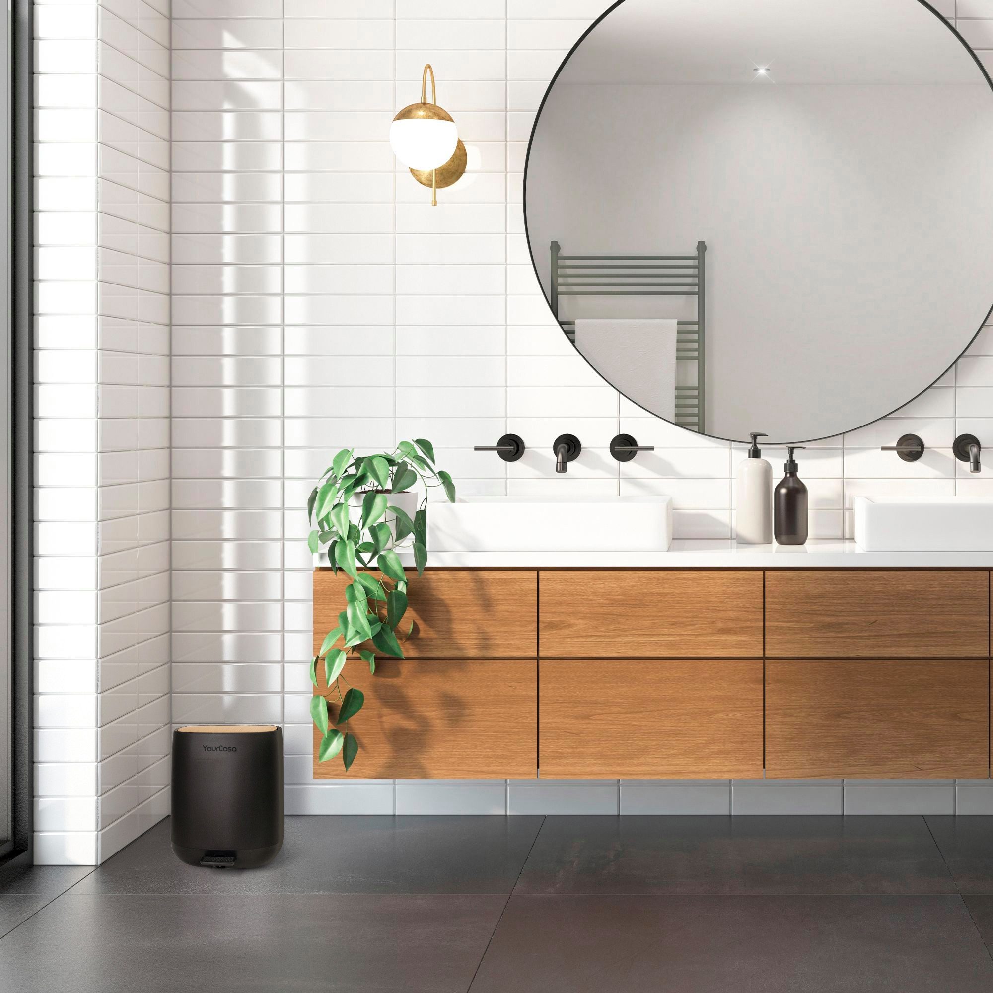 YourCasa Mülleimer YourCasa® Mülleimer Bad [5L] - Badmülleimer Badezimmer Kosmetikeimer, Fassungsvermögen 5L, 30% weniger Plastik