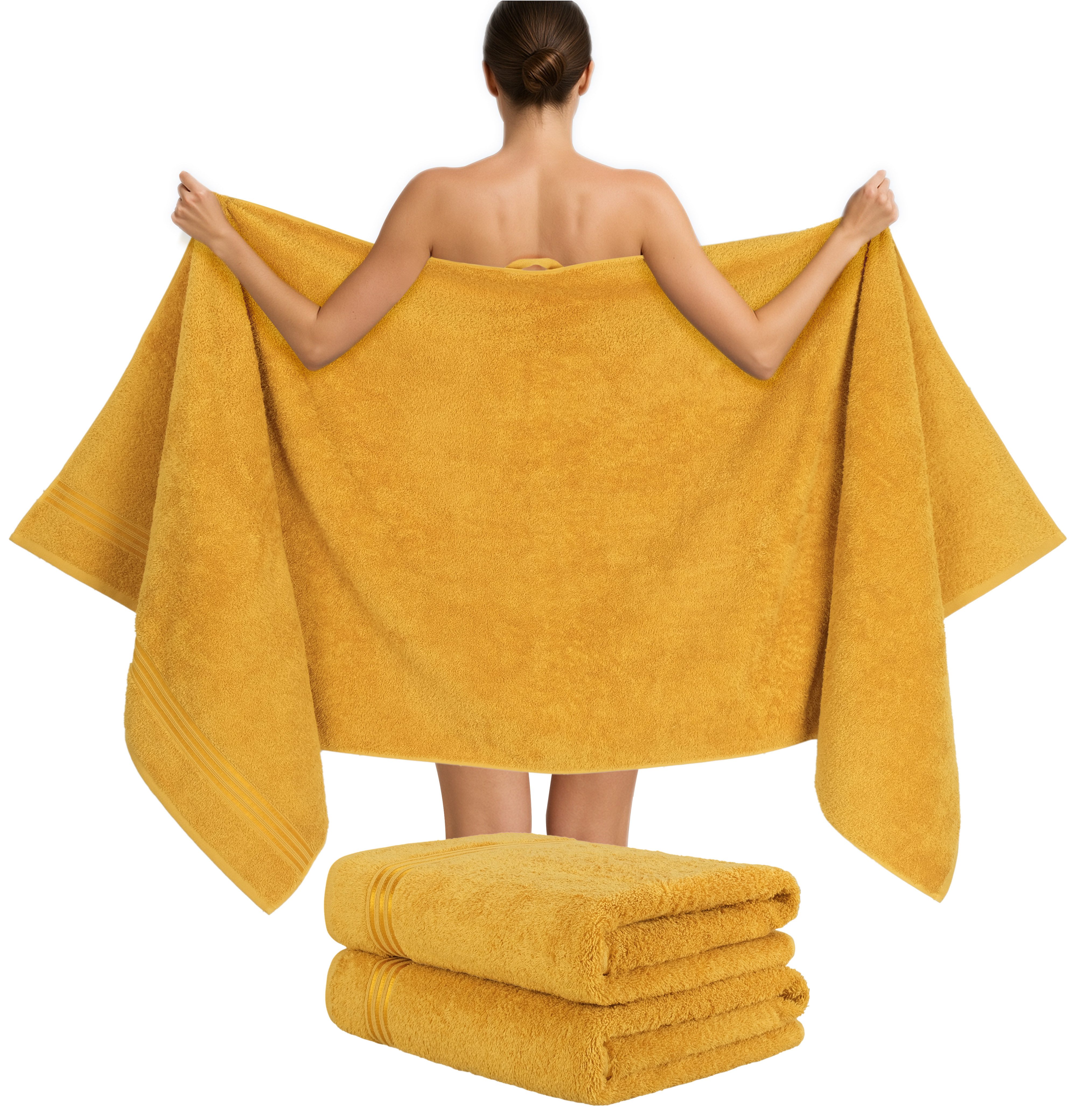 HAMMETEX Saunatuch Hammetex 2er Set extra große Saunatücher, Frottier (Packung, 2-St), 100% Baumwolle – Weich & Saugfähig – Luxuriöse Große Spa-Badetücher – Bild 2 von 5