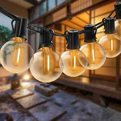 Elegear Lichterkette »Lichterkette Außen, Ausdehnbar Lichterkette Glühbirne 30+3Glühbirnen«, 12,2M G45 IP65 Lichterkette Warmweiß für Garten
