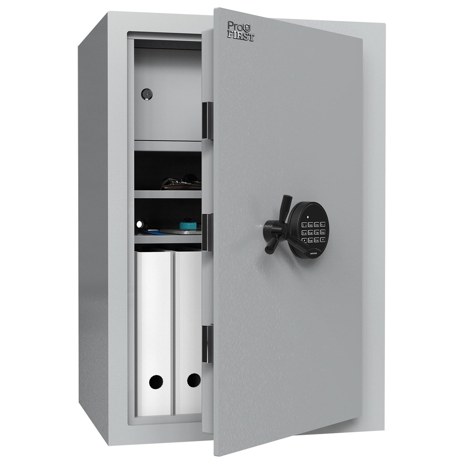 Profirst Wertschutzschrank Tresor EN1 Fortress 80 Elektronikschloss lichtgrau