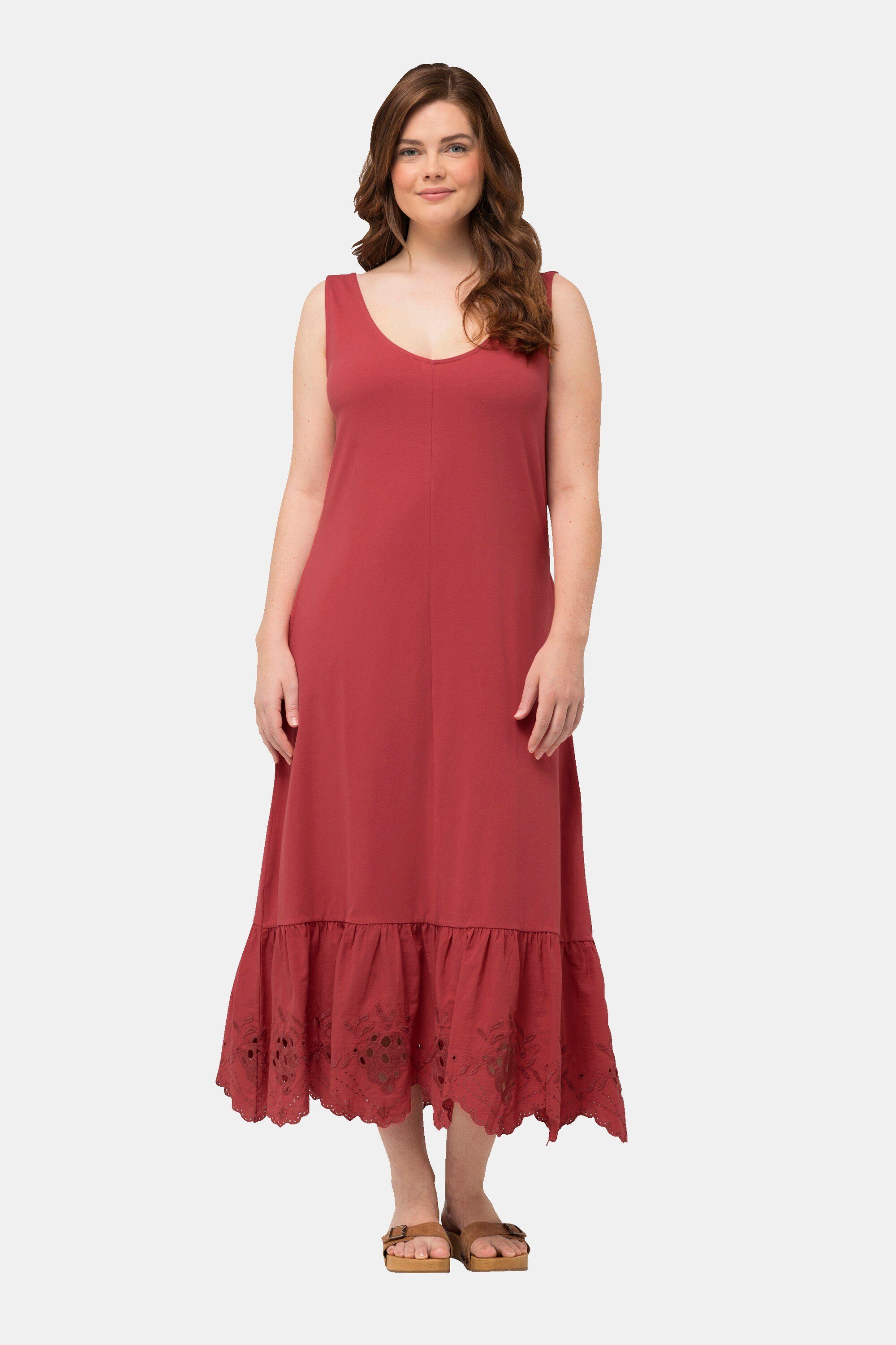 Ulla Popken Maxikleid Maxikleid A-Linie Rundhals günstig online kaufen