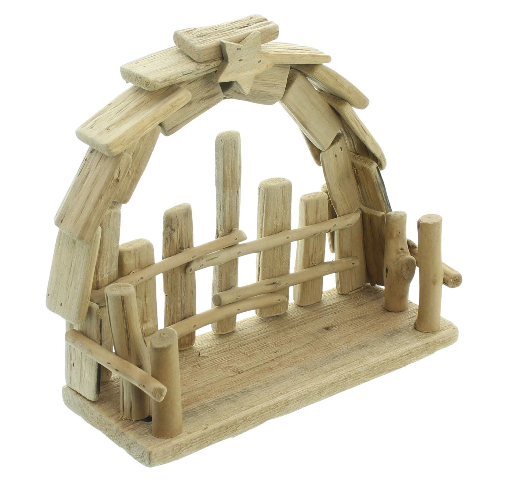 Dekoleidenschaft Krippe "Natur" Weihnachtskrippe aus Treibholz, Holzkrippe, Weihnachtsdeko, Krippenspiel, Holz Krippe Weihnachten