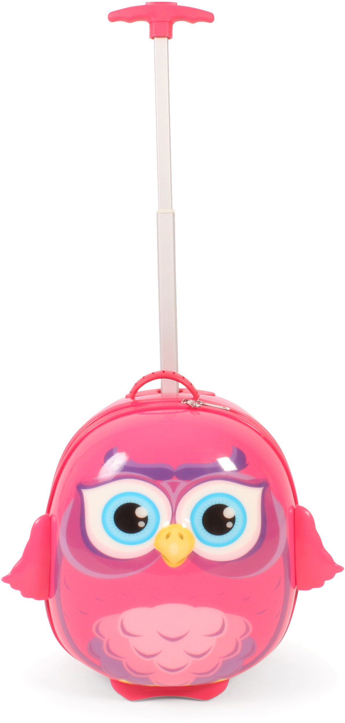 CHIC2000 Kinderkoffer Bouncie, Eule, Pink, 2 Rollen, Hartschalen-Trolley