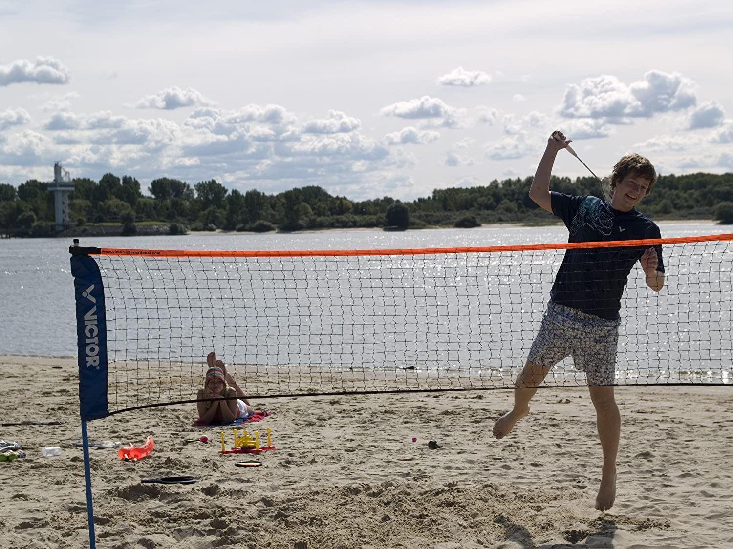 Beachvolleyball, Netz, Volleyball, Badminton Mini Netz Badmintonschläger VICTOR Federball,