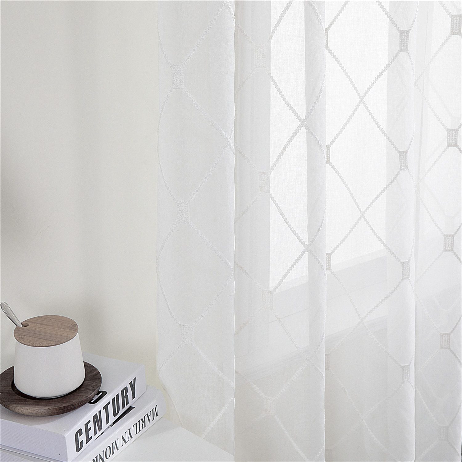 BYSURE Gardine, Stangendurchzug (2 St), halbtransparent, günstig online kaufen