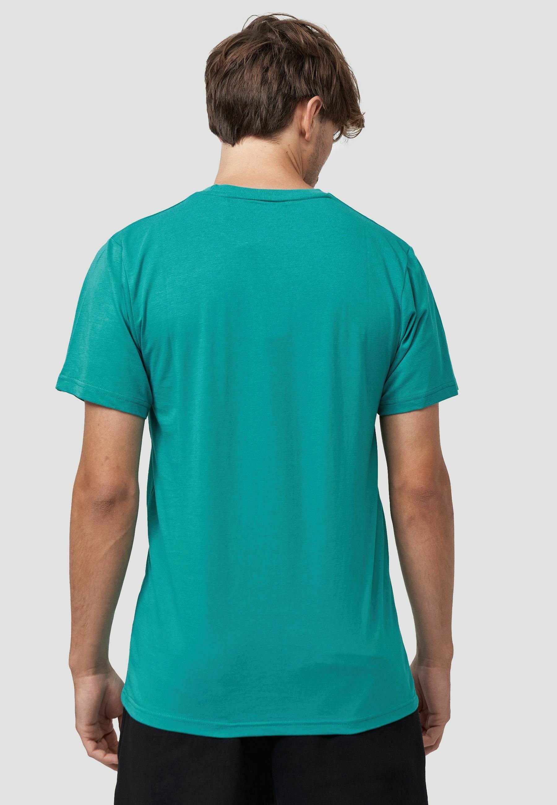 T-Shirt zertifizierte Palme Bio-Baumwolle Türkis GOTS MIKON
