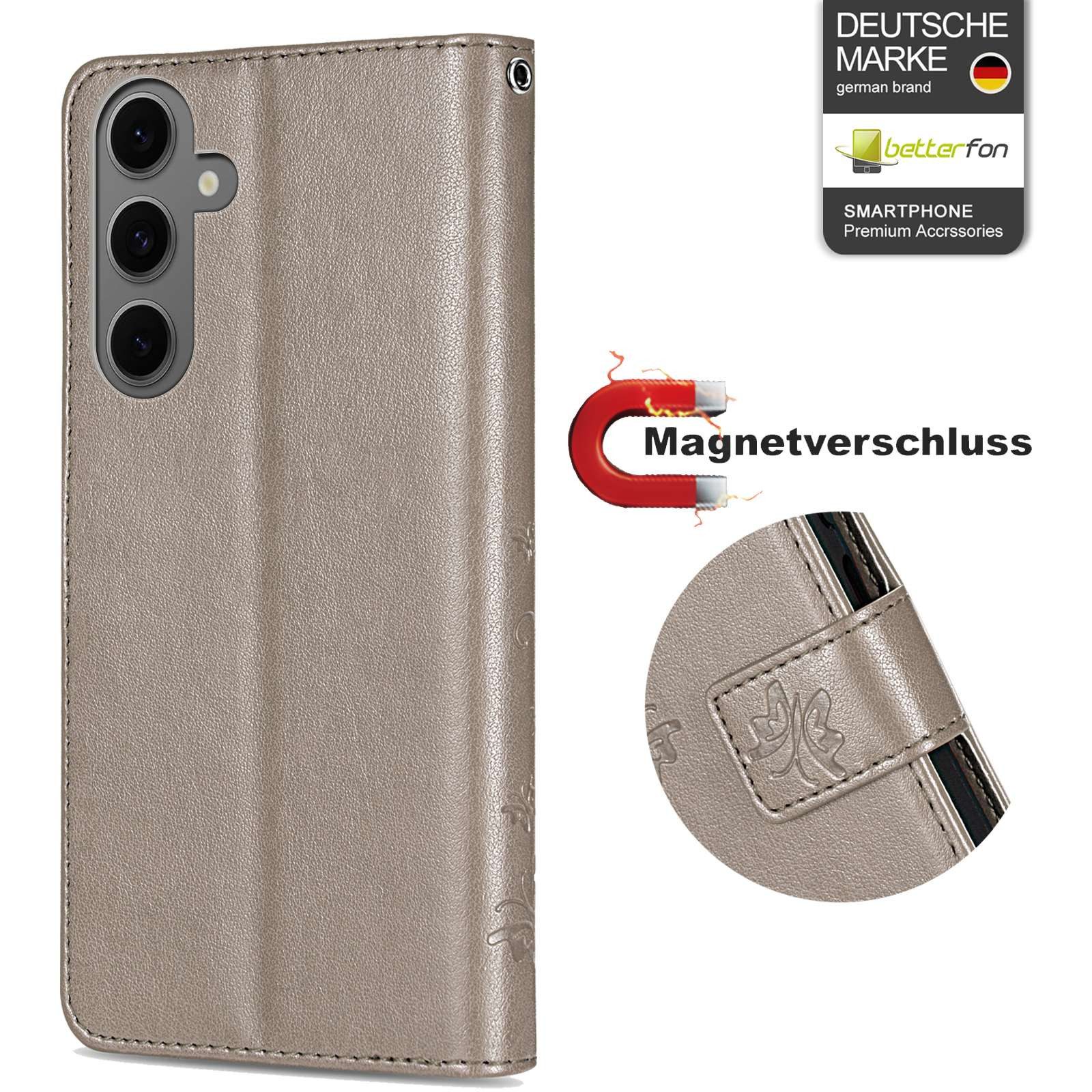betterfon Handyhülle Handytasche für Samsung Galaxy S25 FE Klapphülle mit Kartenfächern, Bookstyle-Hülle: Magnetverschluss 3 Kartenfächer & Standfunktion – Bild 3 von 5
